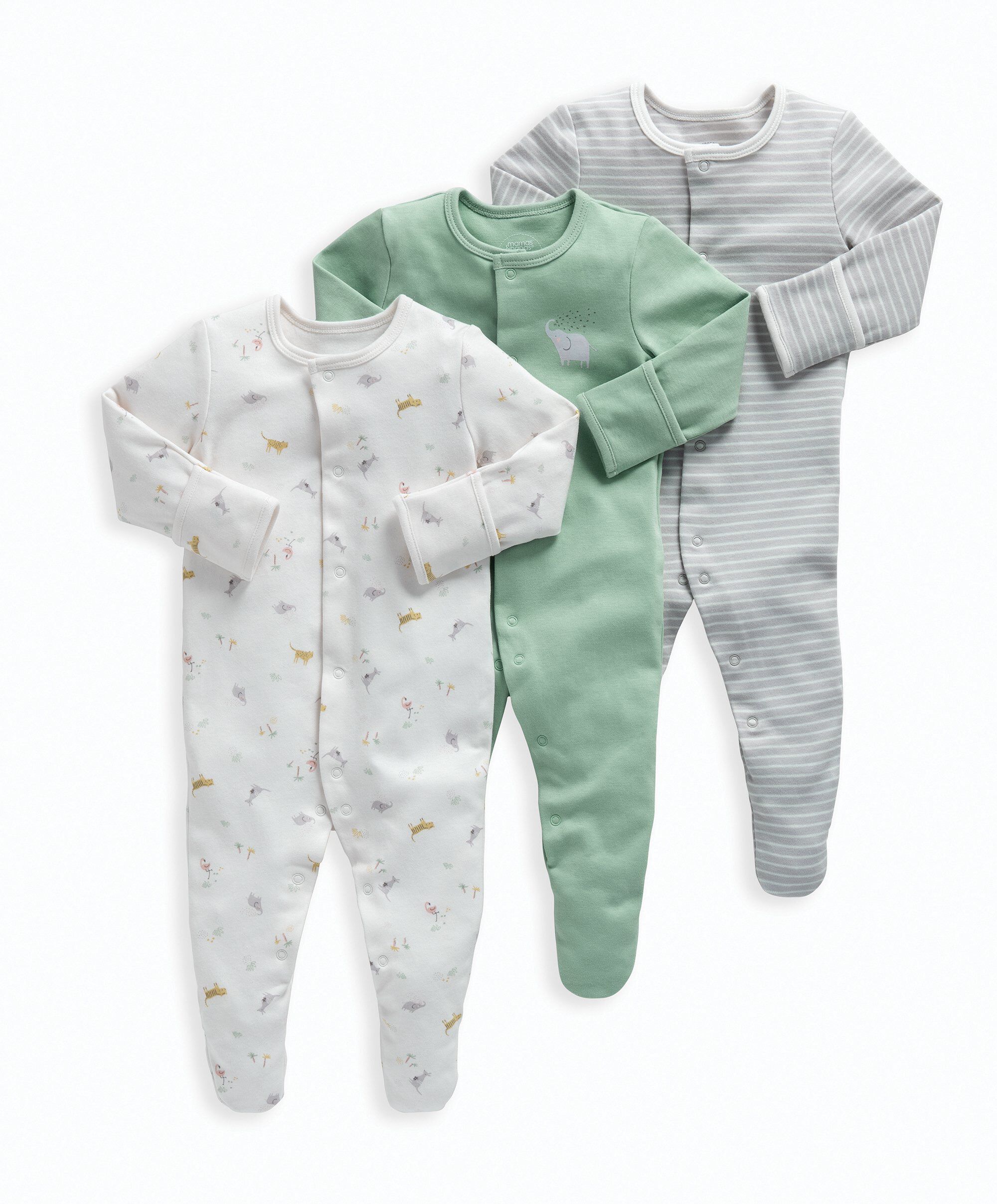 Buy Safari Jersey Cotton Sleepsuits Pack Baby Boy Clothing - Main Image
