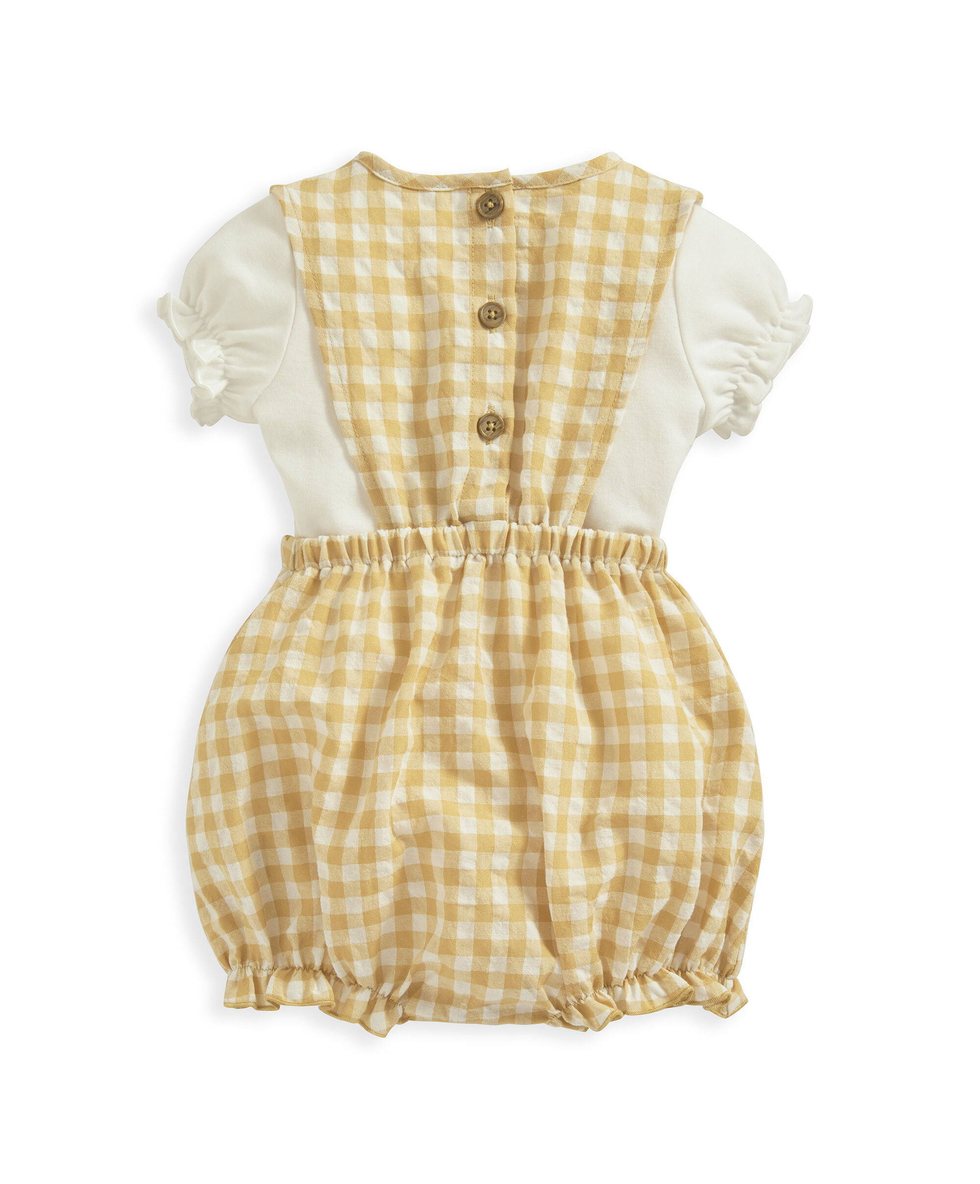 Yellow Gingham Romper Set - 2 Piece set image number 3