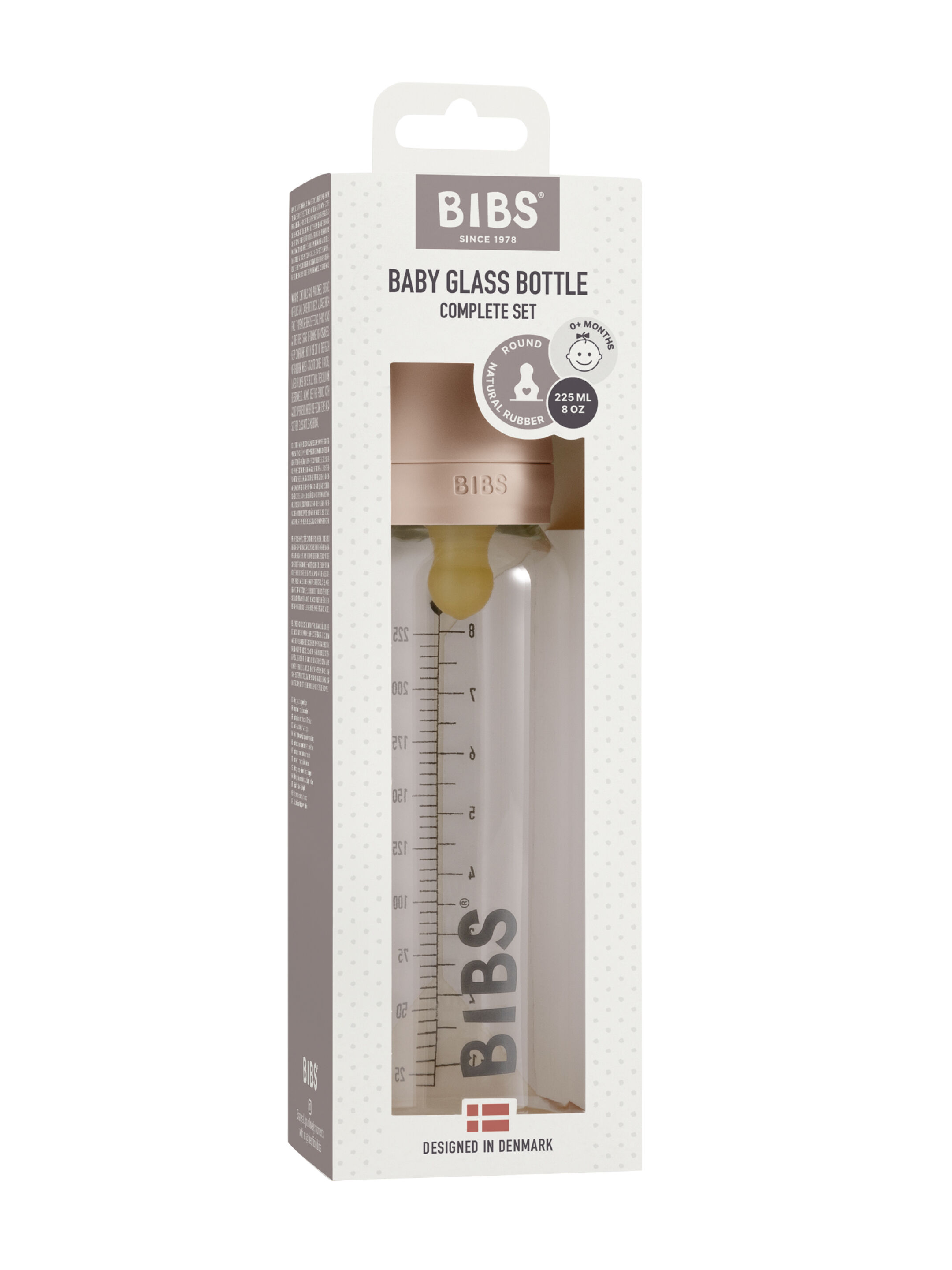 Bibs Baby Glass Bottle - Blush (225ml)  image number 2