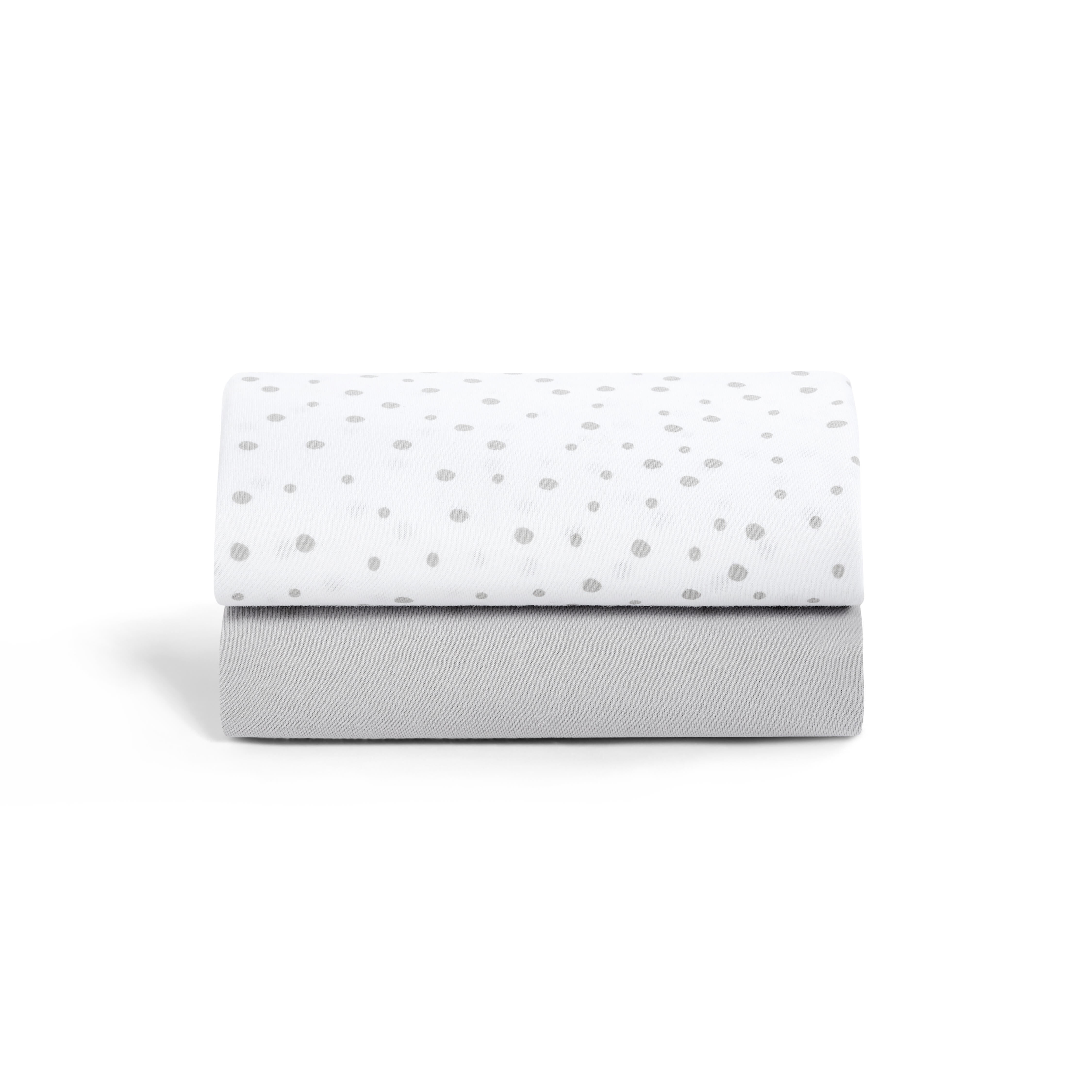 2 Pack Crib Fitted Sheets - Grey Spots image number 2