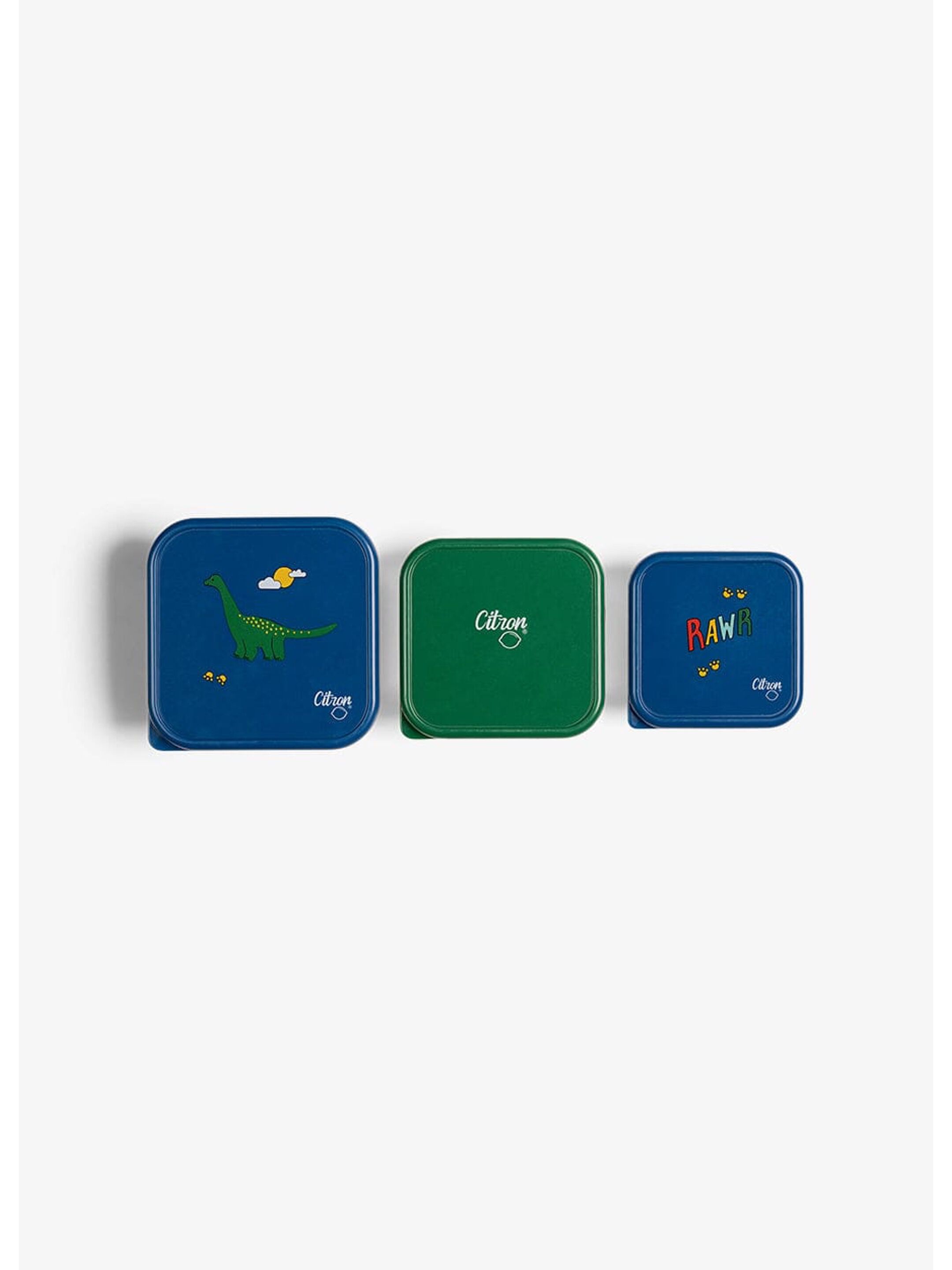 Citron Stackable Stainless steel Lunchbox - Set of 3 - Dino image number 2