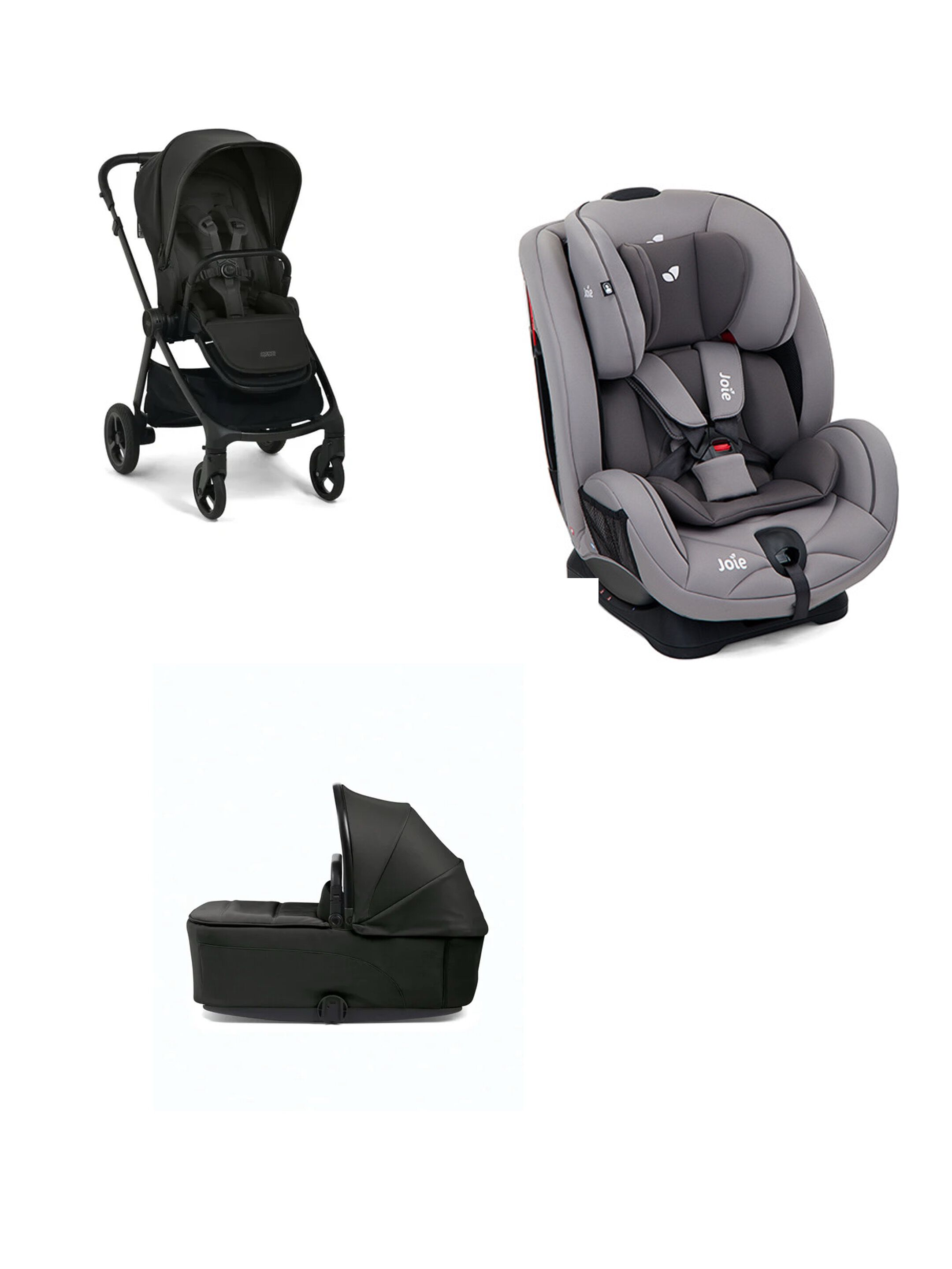 Vardo Noir Pushchair 3 Piece Bundle with Joie Stages Car Seat - Grey image number 1