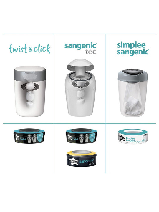 Tommee Tippee Nappy Disposal Sangenic Tec Refills, pack of