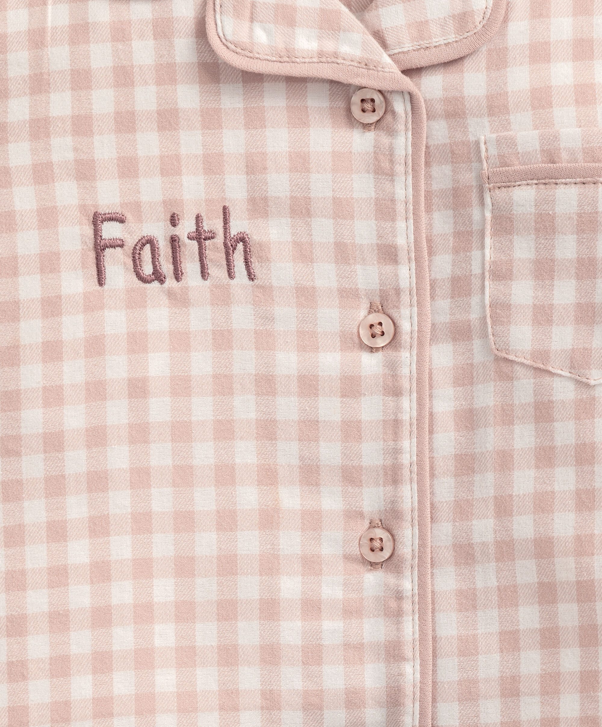 Pink Check Woven Pyjamas image number 5