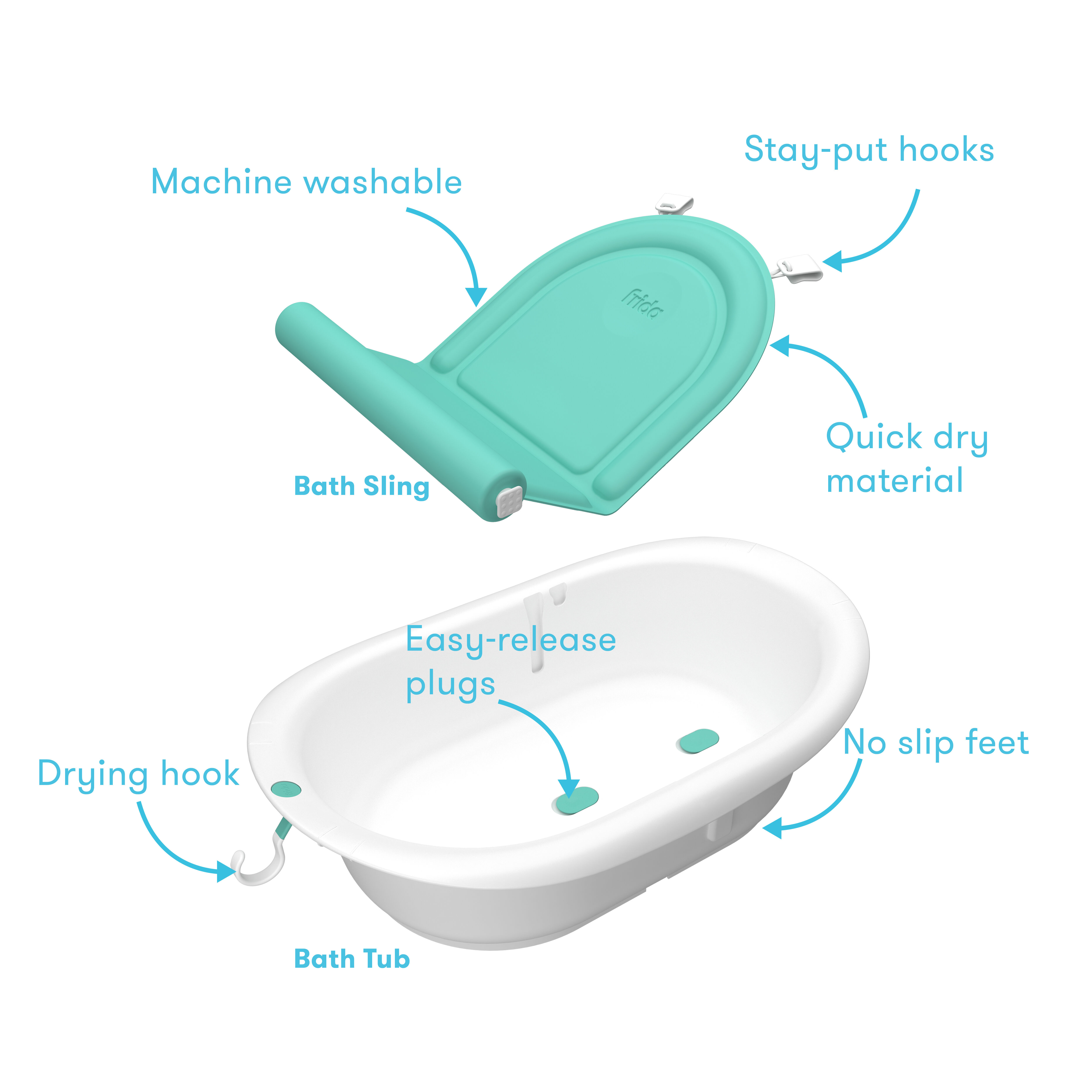 Frida 4-in-1 Grow-with-Me Bath Tub image number 11