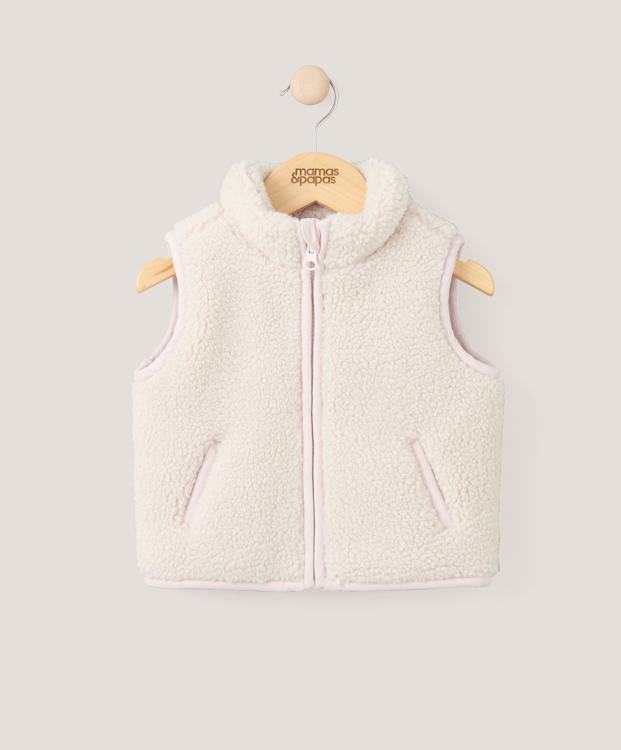 Borg Gilet - Cream/Pink image number 1