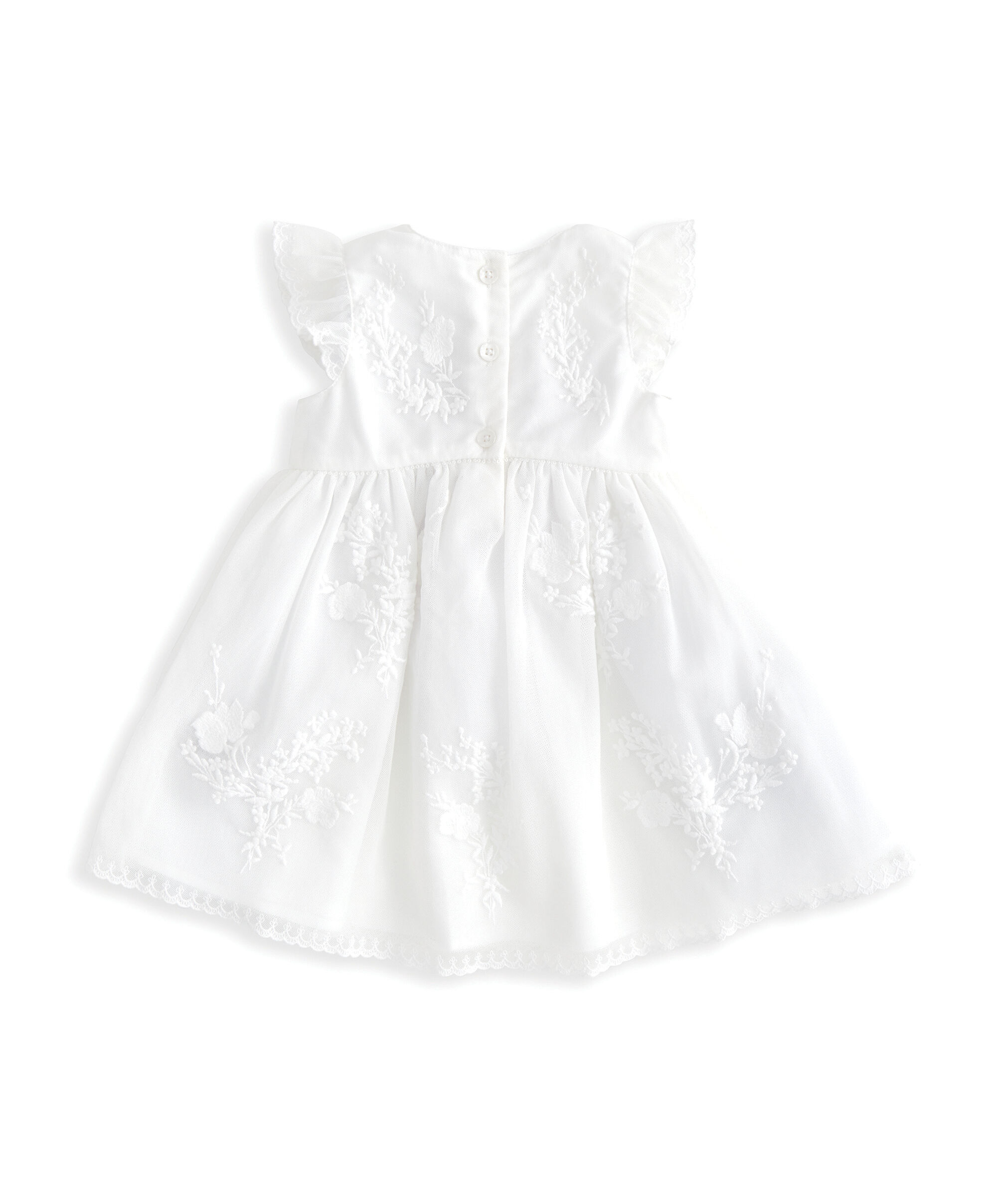 White Embroidered Lace Dress image number 3