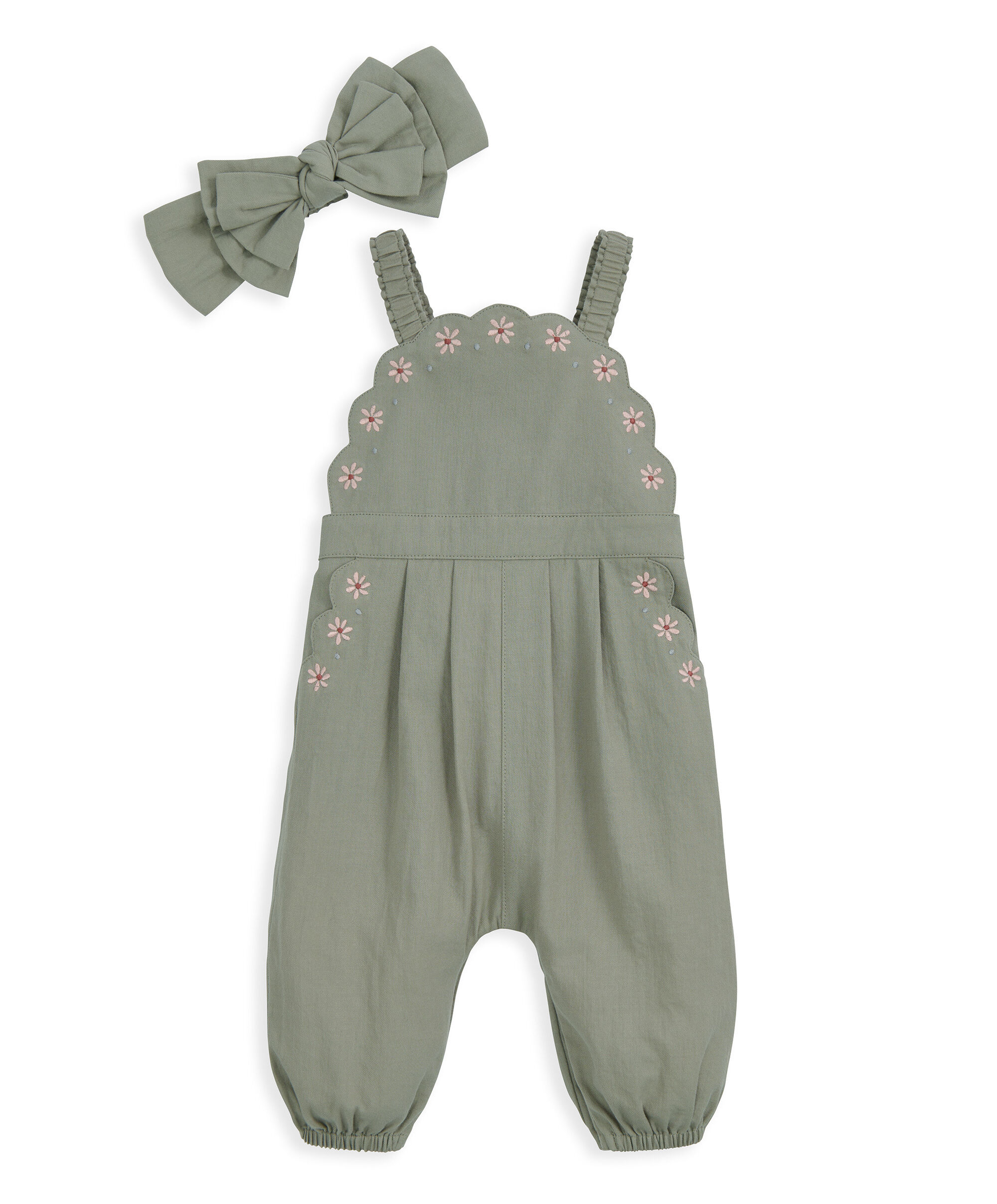 Scalloped Dunagrees & Headband Set image number 2