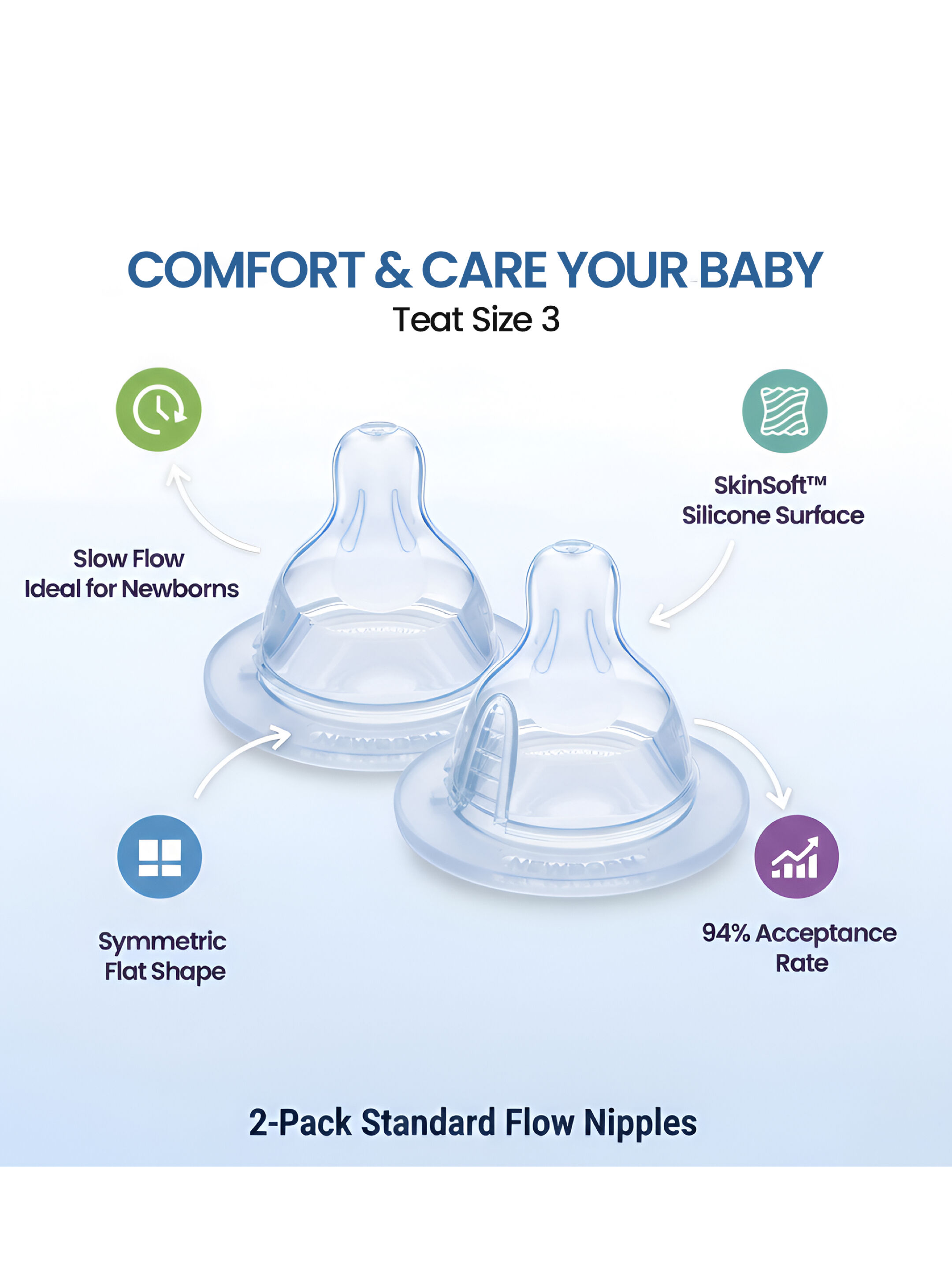 Mam Baby Teat Size 3 Silicone Teat/Spout - 4 M+ | Clear  Clear  - Pack of 2 image number 5