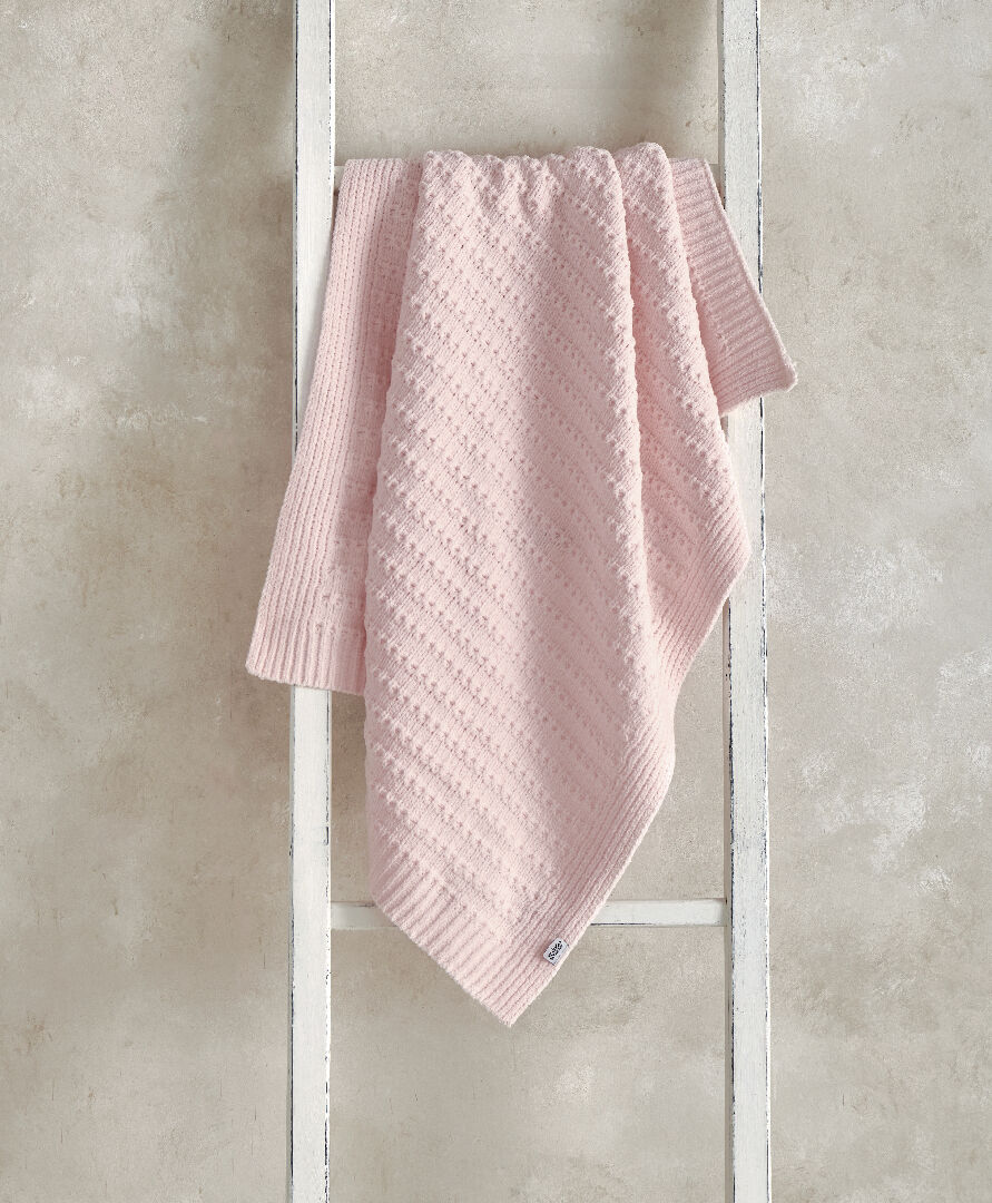 Chenille Blanket - Pink Stripe image number 2
