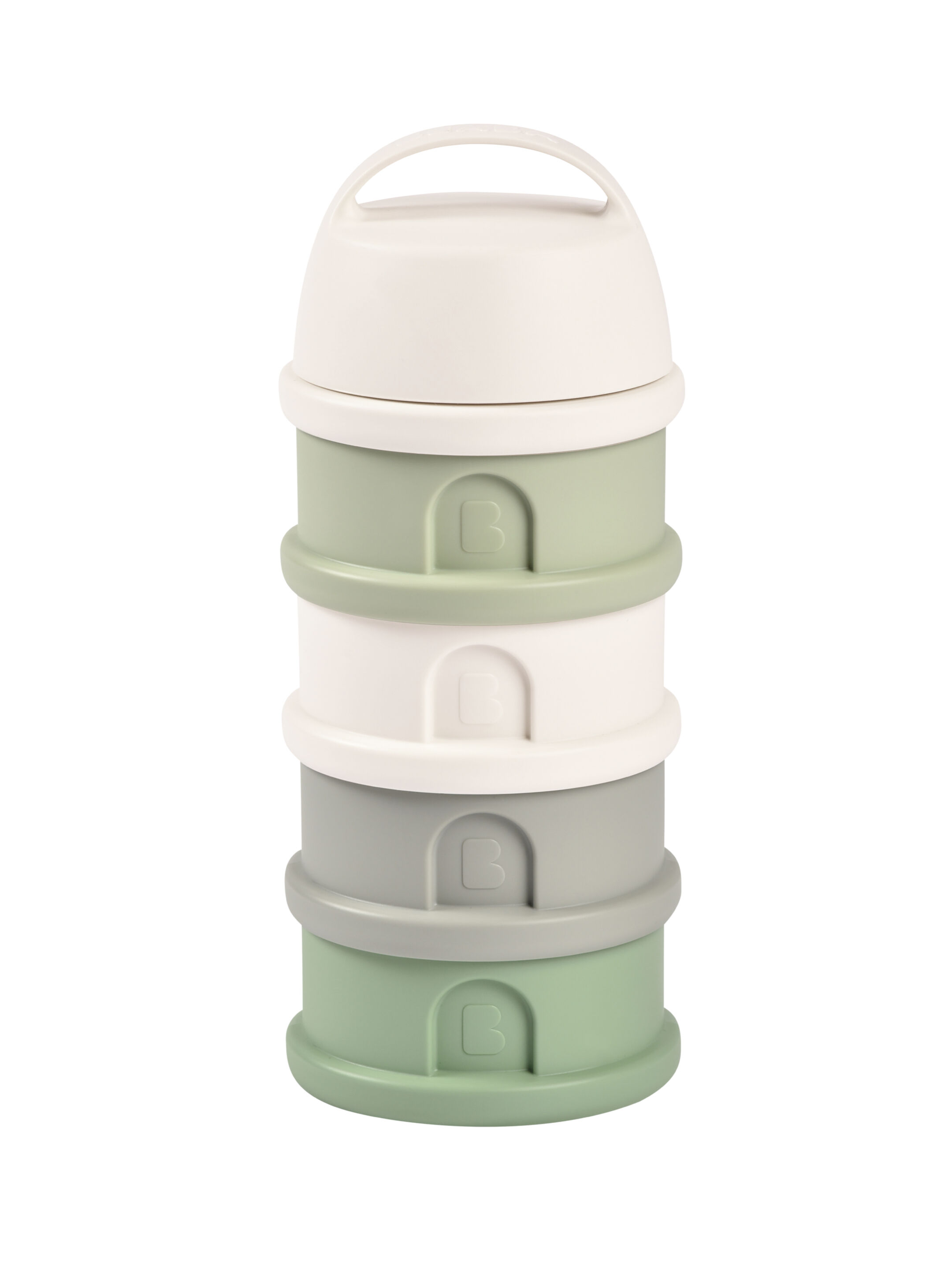 Beaba Formula Milk Container 4 Compartments Cotton white Sage green image number 1
