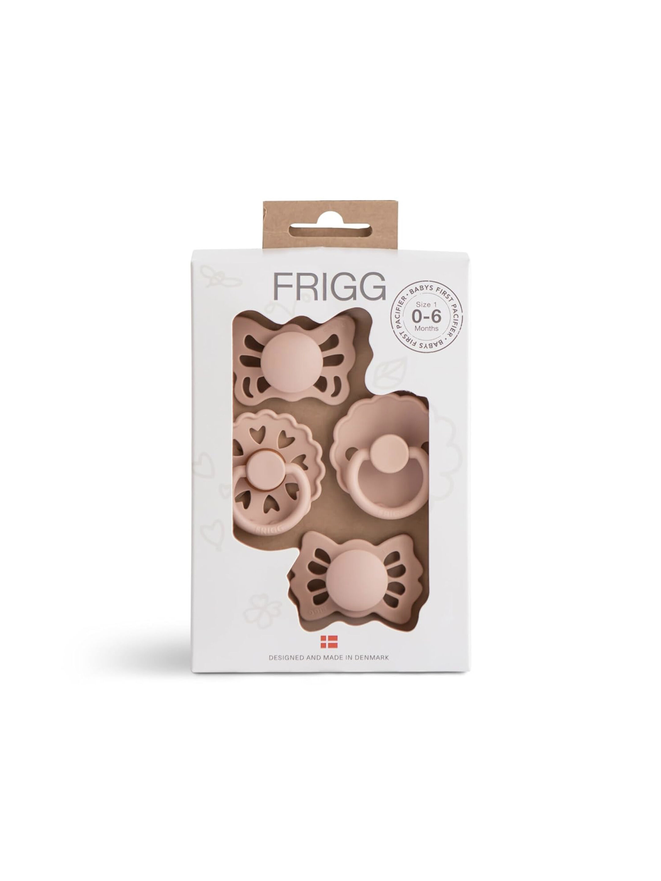 FRIGG Baby's First Pacifier 4-pack - Floral heart - Blush 0-6M - Size 1 image number 1