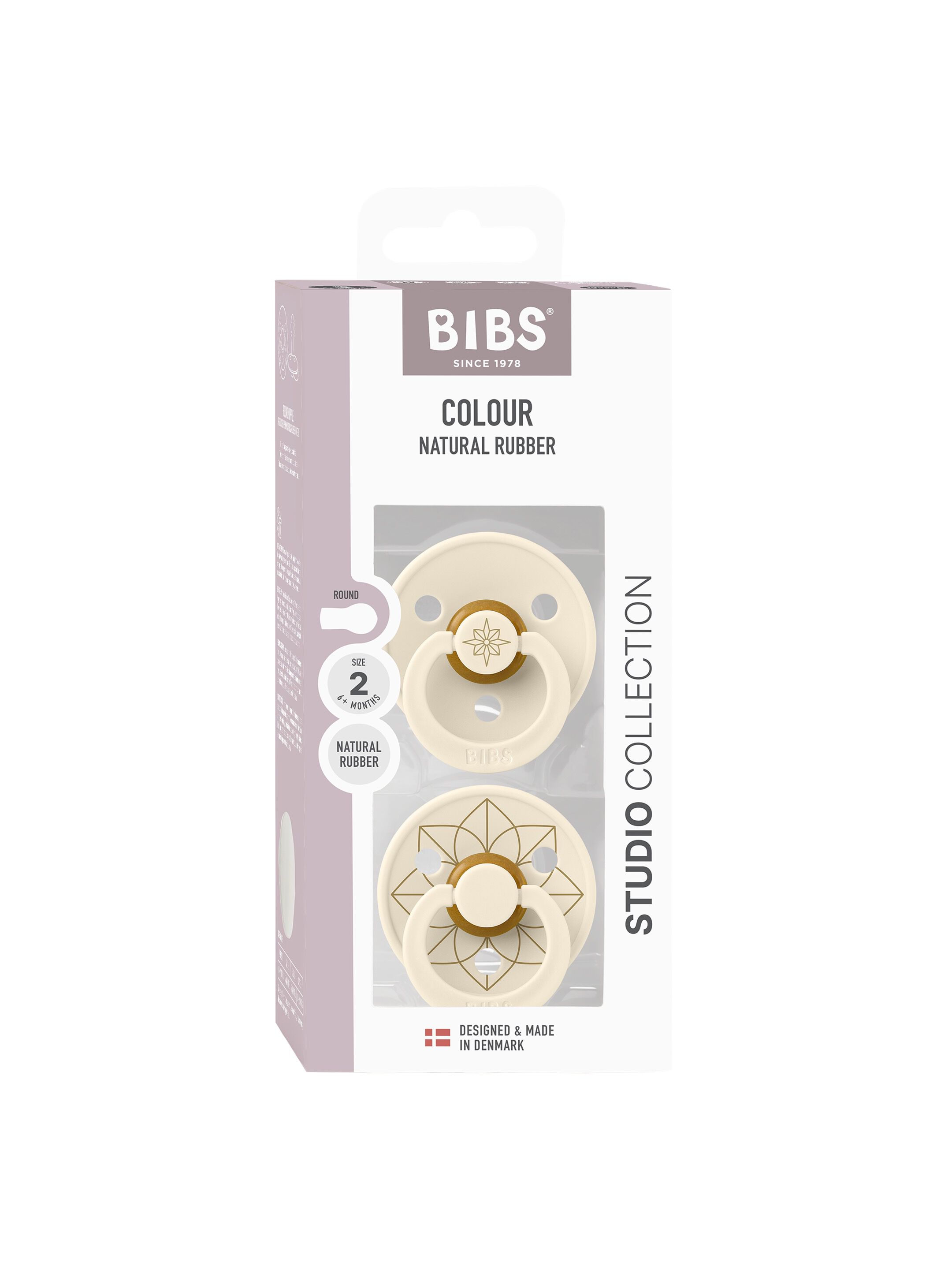 BIBS Pacifier Studio Colour 2 PACK Noor Latex Size 2 Ivory Gold image number 1