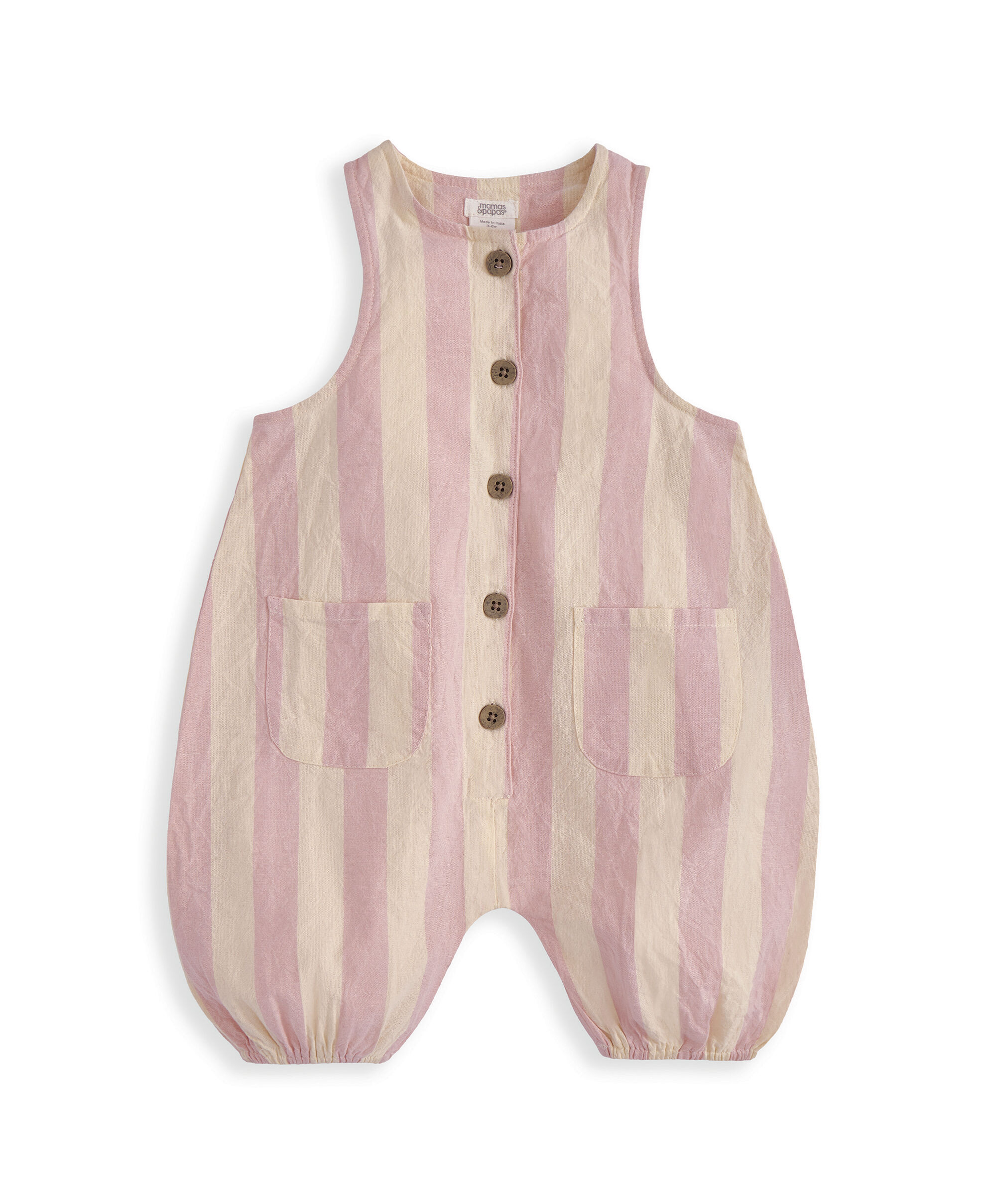 Pink Striped Romper image number 2