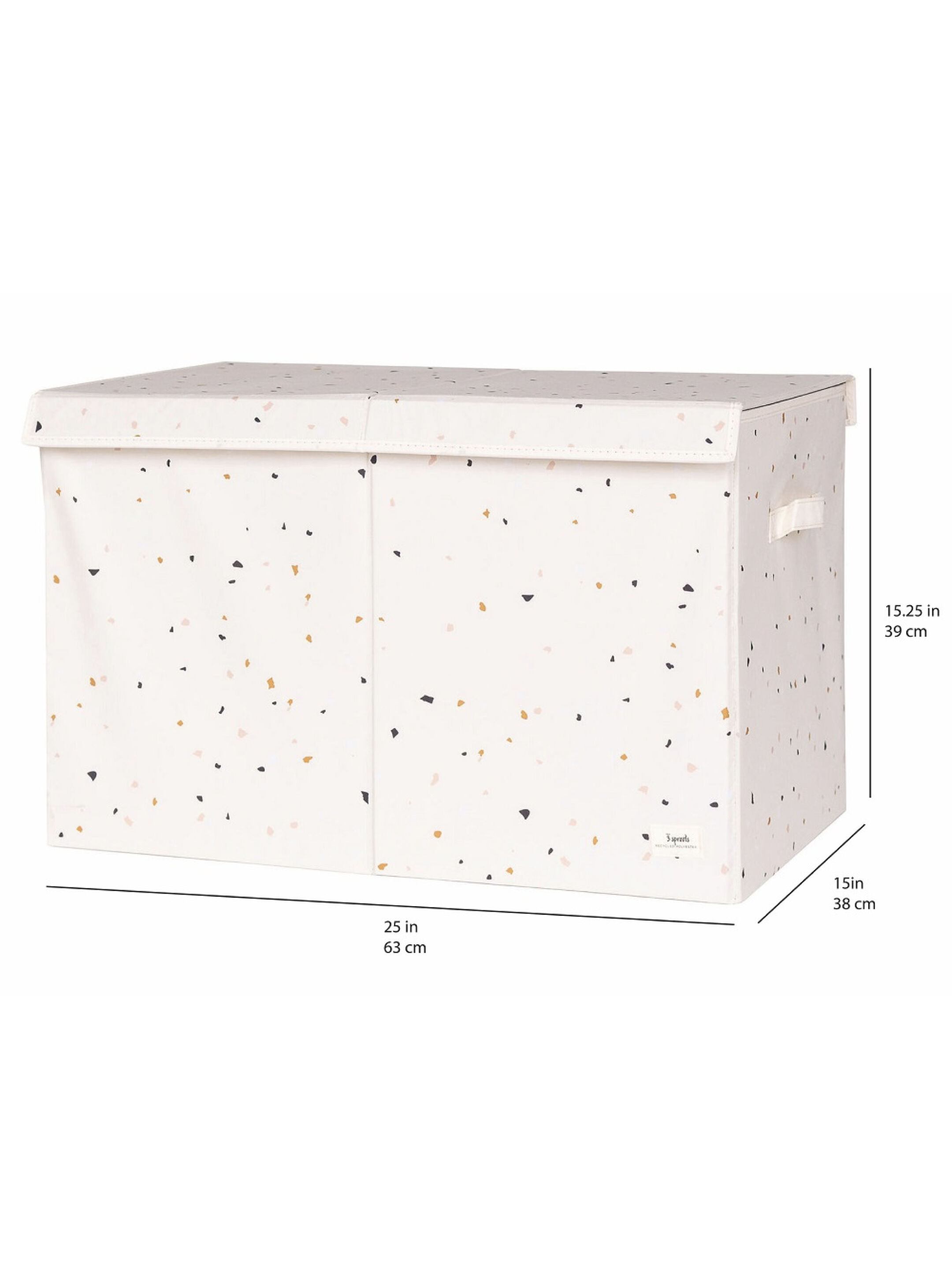 3 Sprouts Recycled Fabric Folding Toy Chest - Terrazzo Cream image number 3