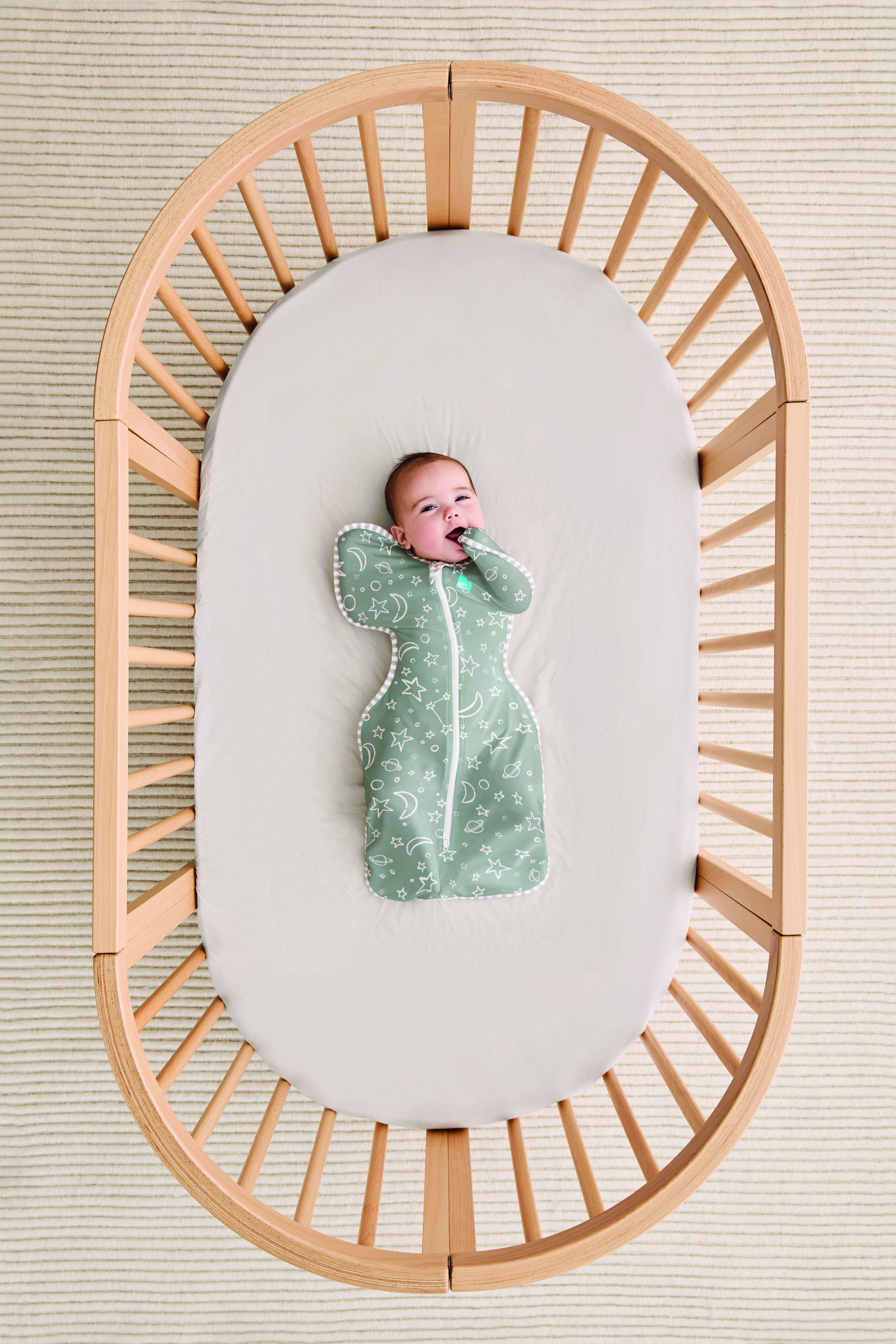 Love to Dream Swaddle UP Bamboo Original Stars & Moon - Olive (Small) image number 3