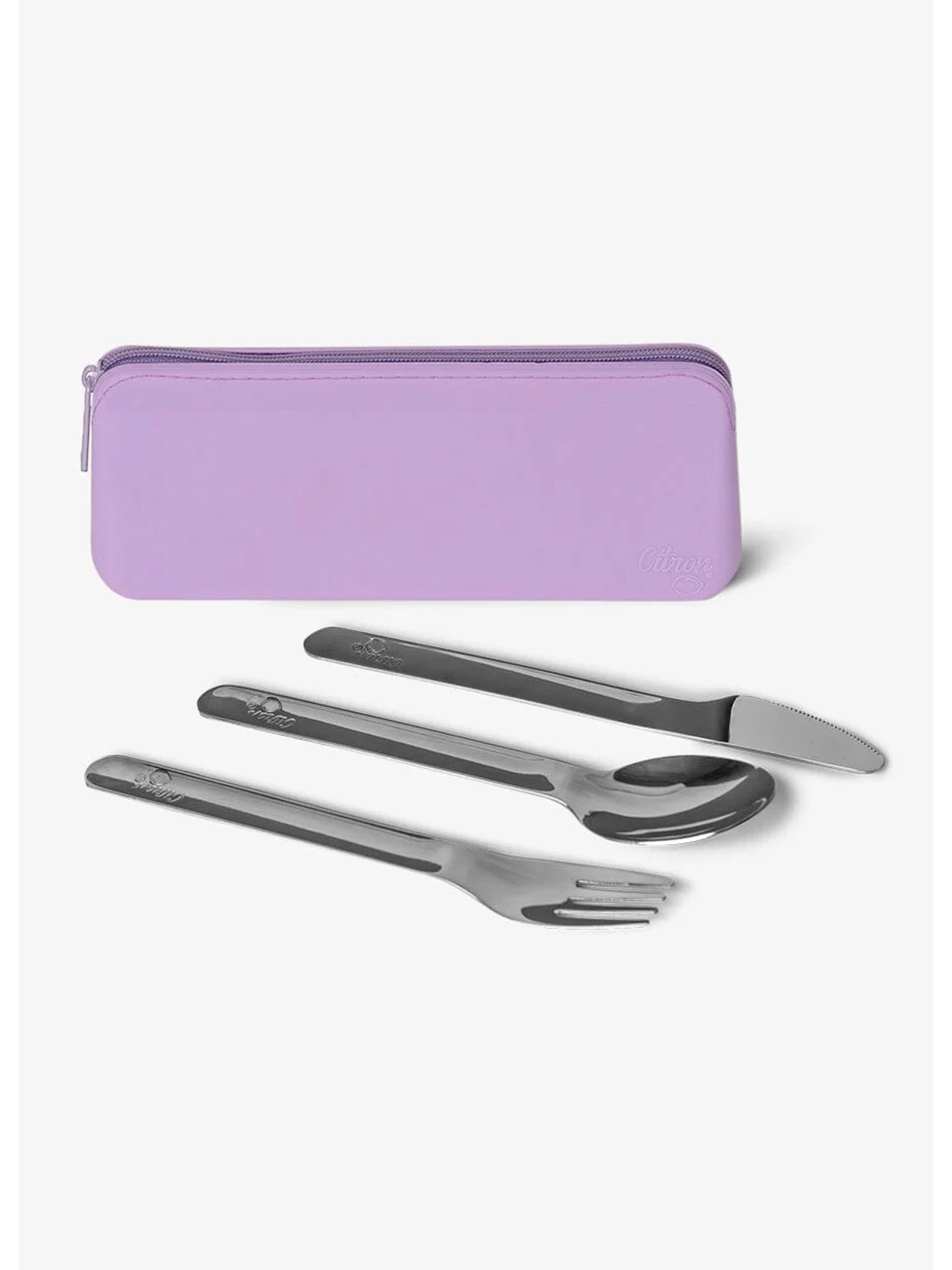 Citron Stainless Steel Cutlery with Pouch - Purple image number 6