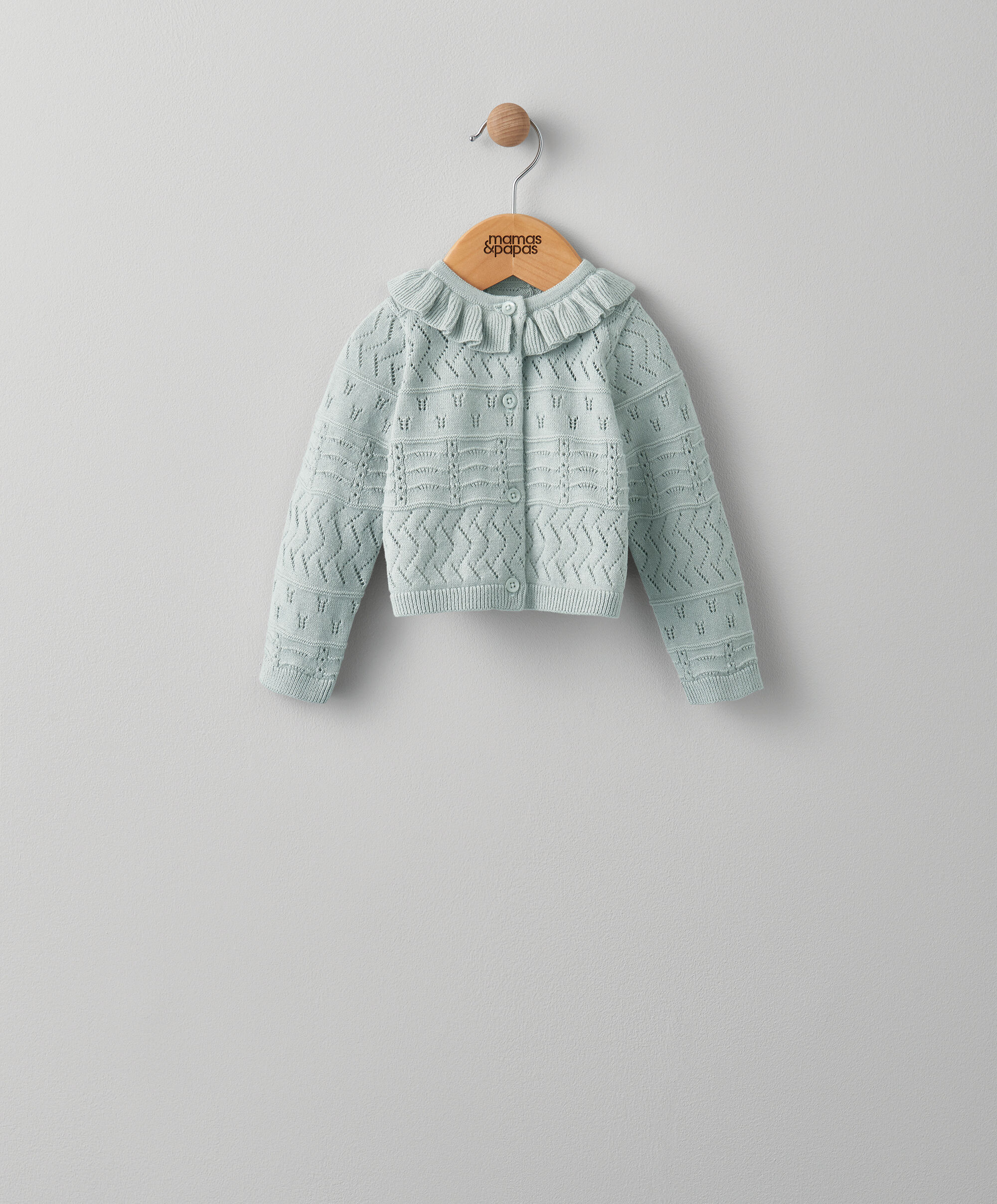 Green Frill Collar Cardigan image number 1