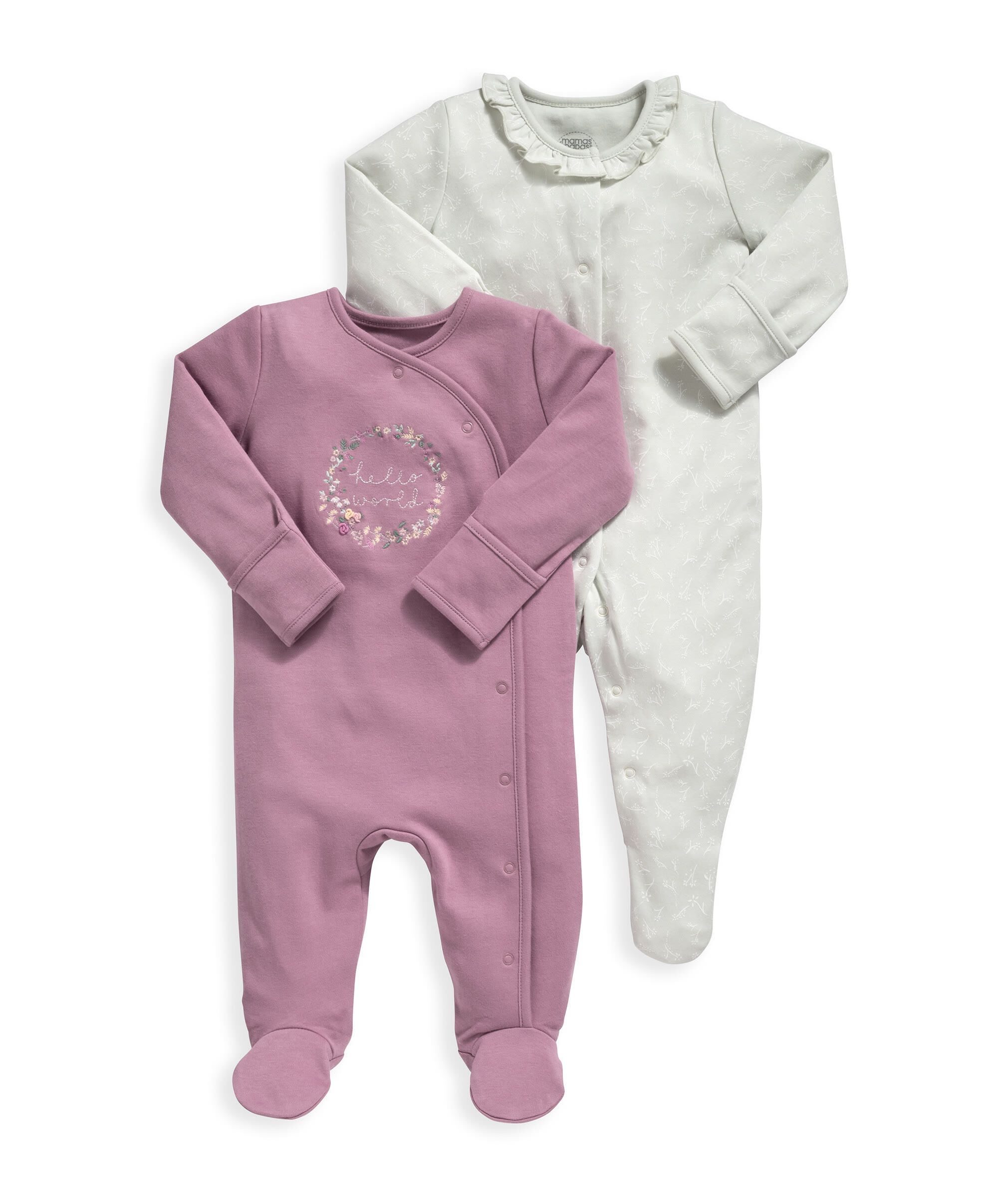 2 Pack Flower Bouquet Sleepsuits image number 1