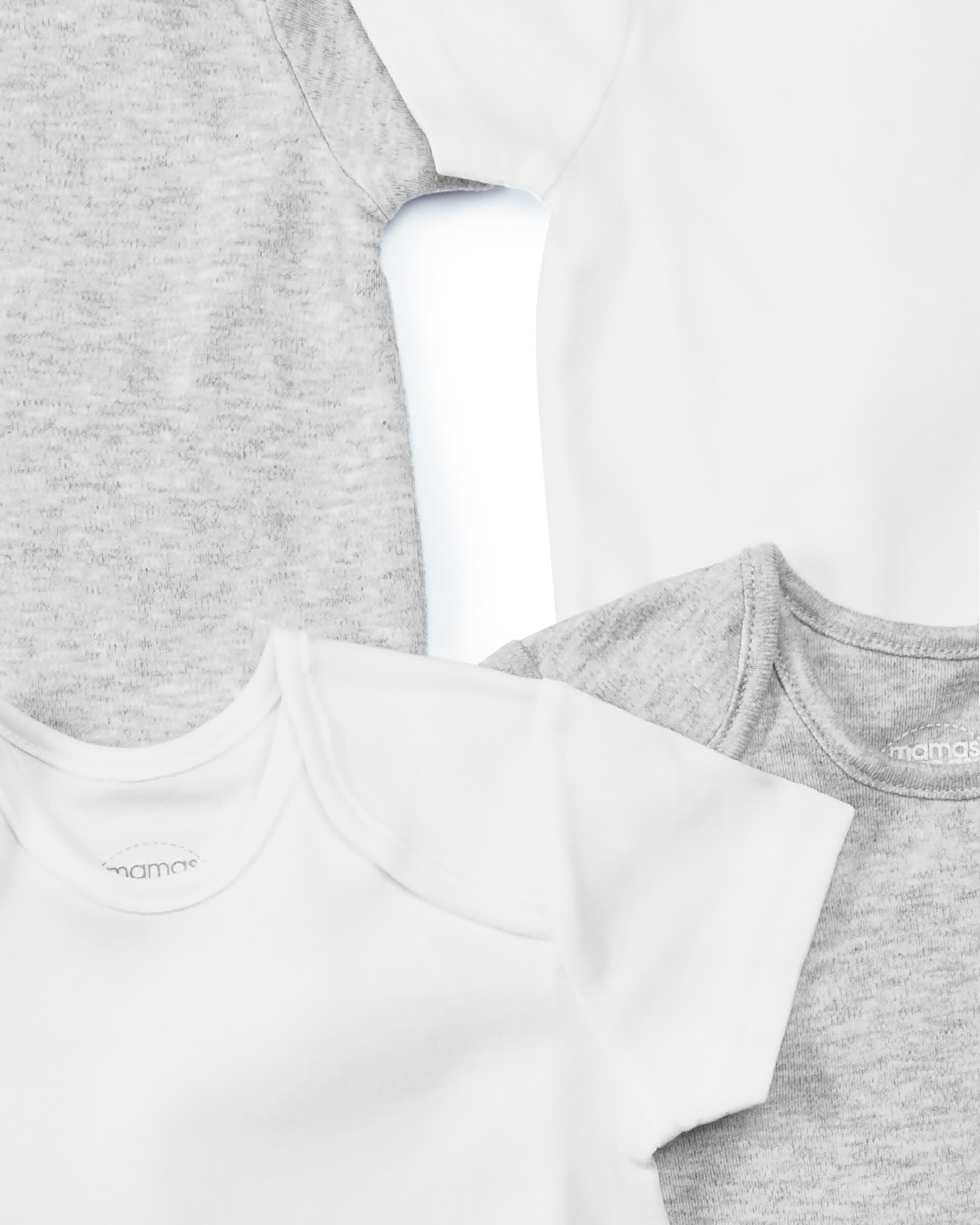 5 Pack Grey Short Sleeve Bodysuits image number 2