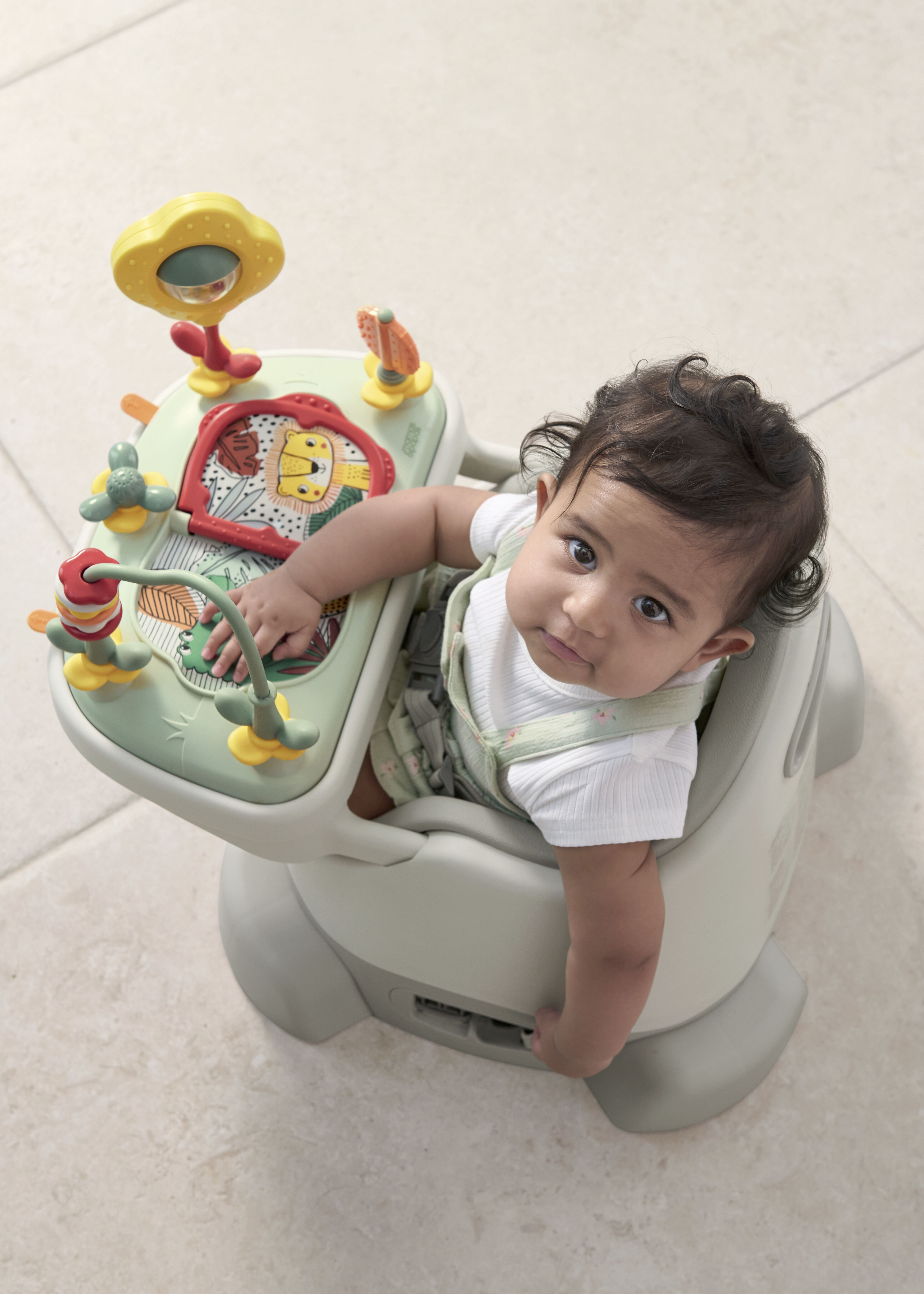 Bug 3-in-1 Floor & Booster Seat with Activity Tray - Pebble image number 1