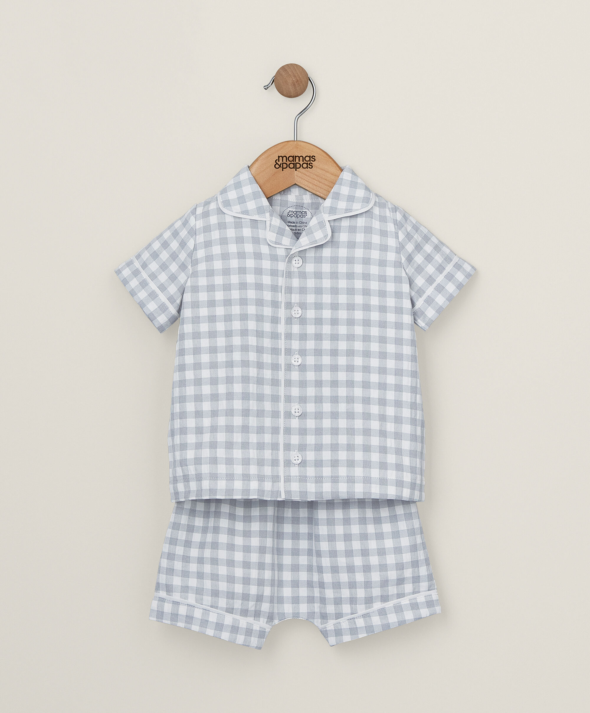 2 Piece Blue Gingham PJs image number 1