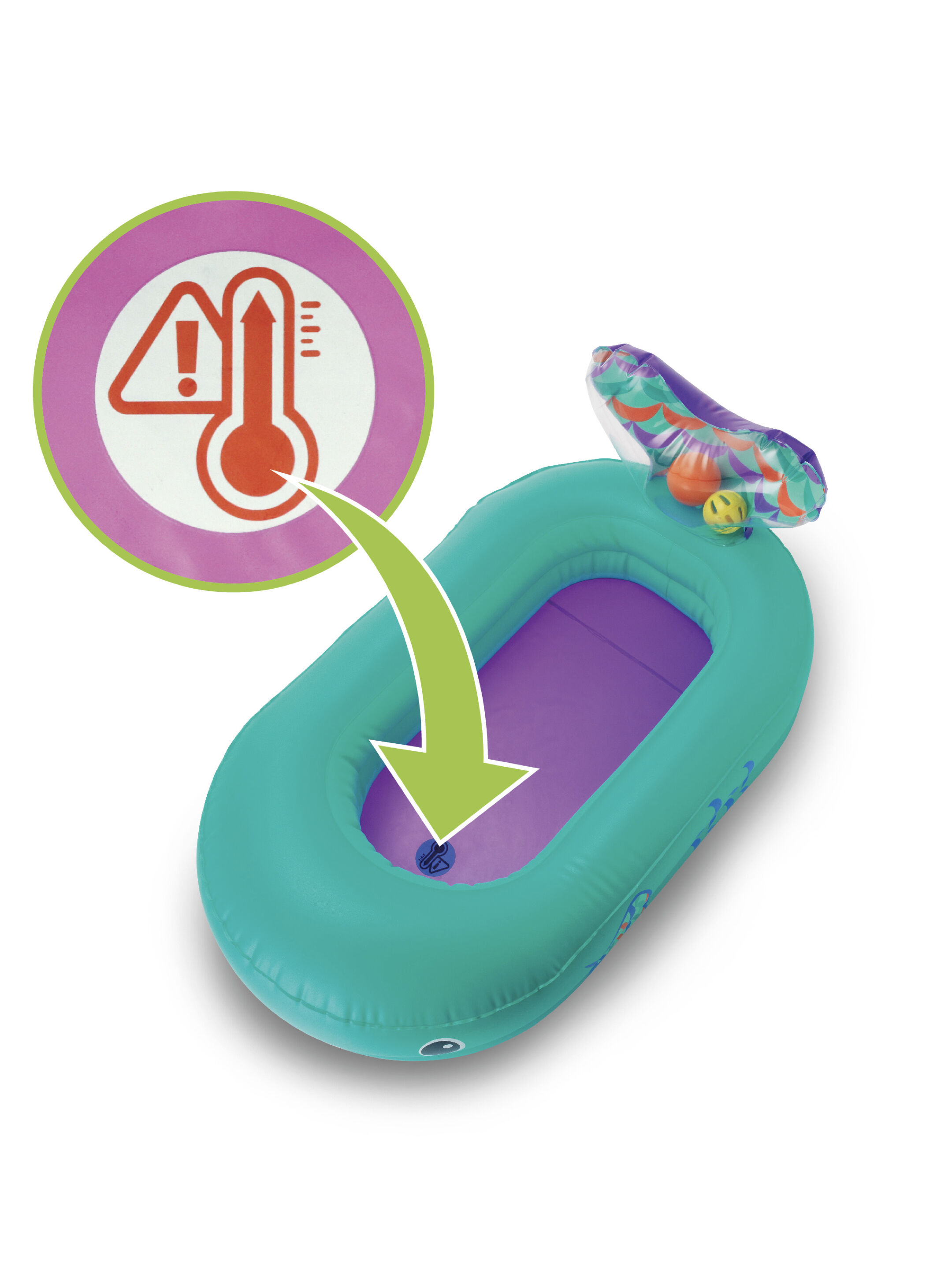 Infantino Whale Inflatable Bath Tub with Temperature Sensor image number 4