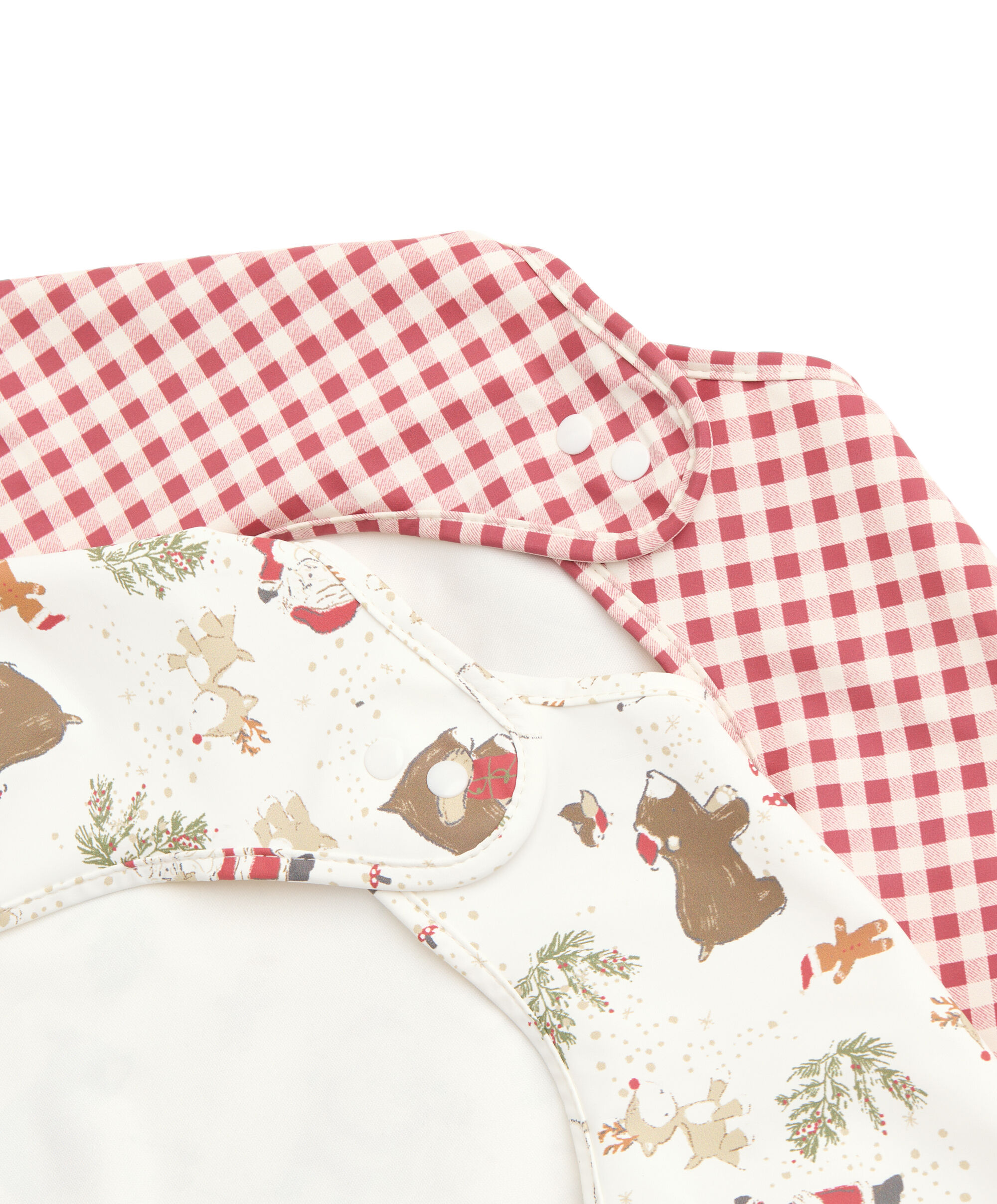 Xmas 2Pk Long Slv Bibs - Santa & Fri image number 4