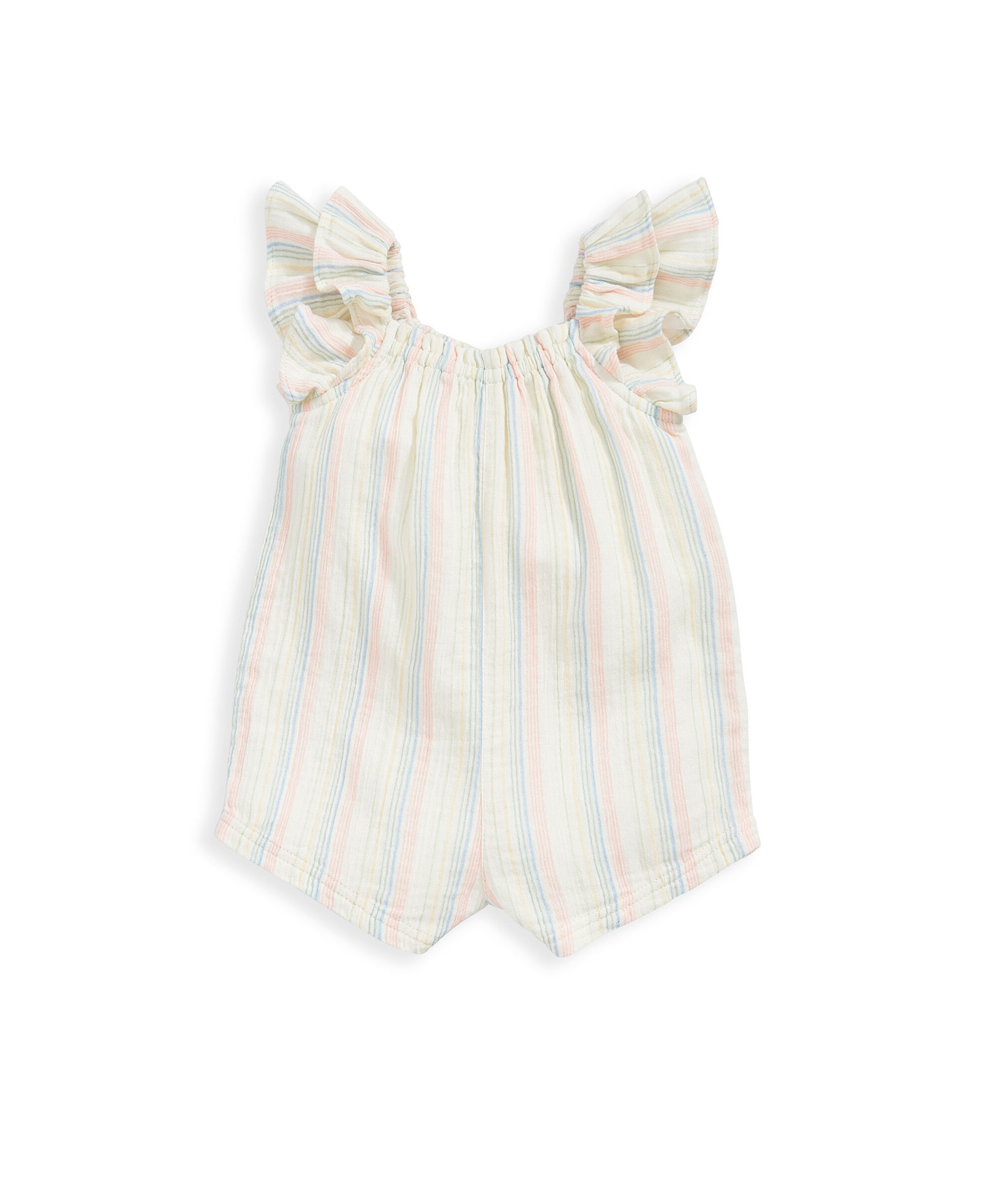 Stripe Frill Sleeve Romper image number 2