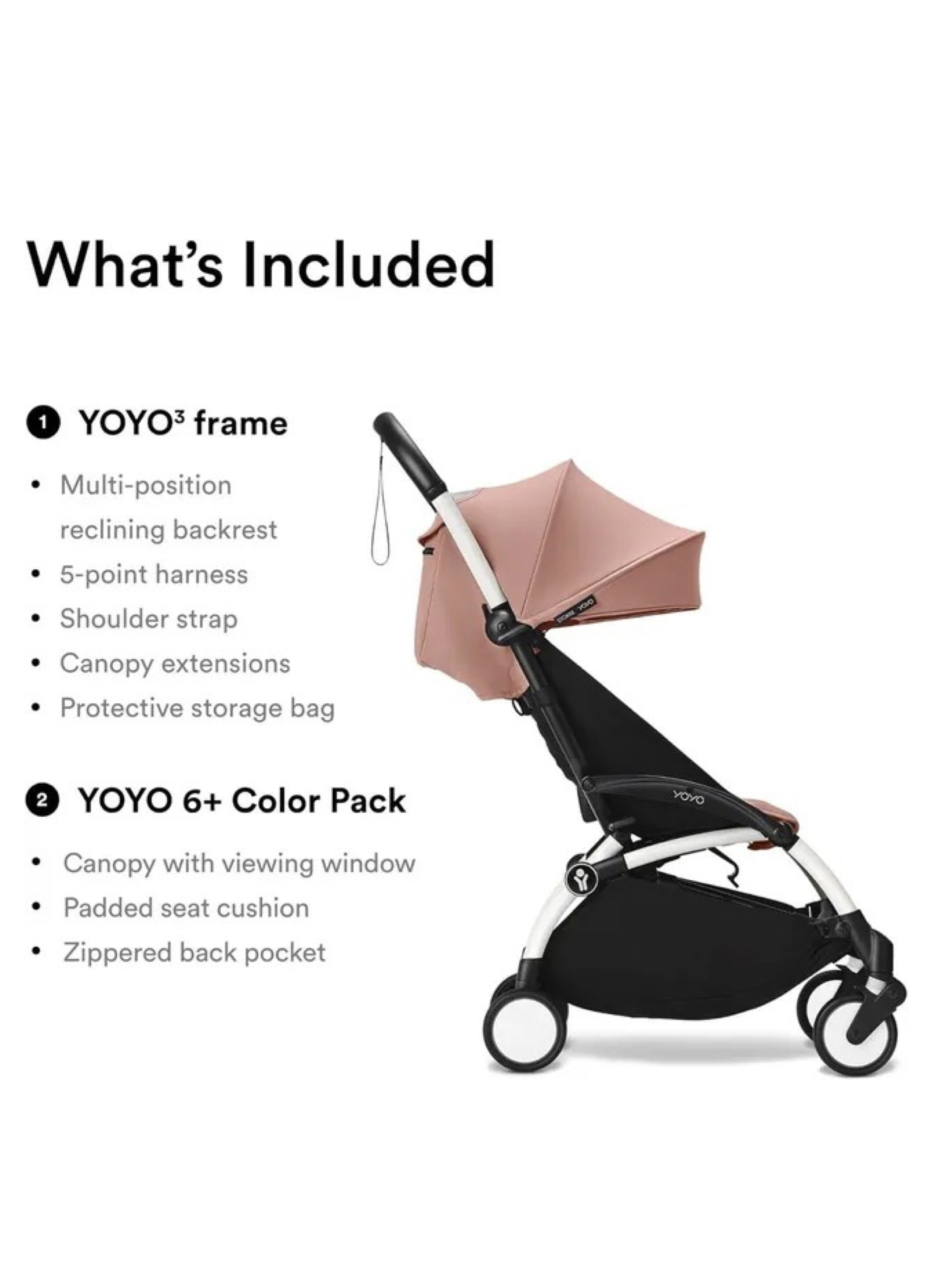 Stokke YOYO3 White Frame with 6+ Color Pack Ginger (2 Pieces) image number 3
