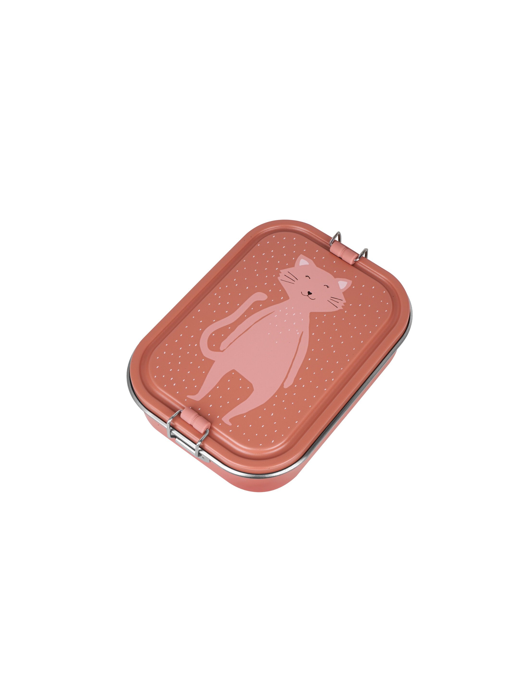 Trixie Lunch Box Large Mrs. Cat Stainless Steel - Pink image number 1