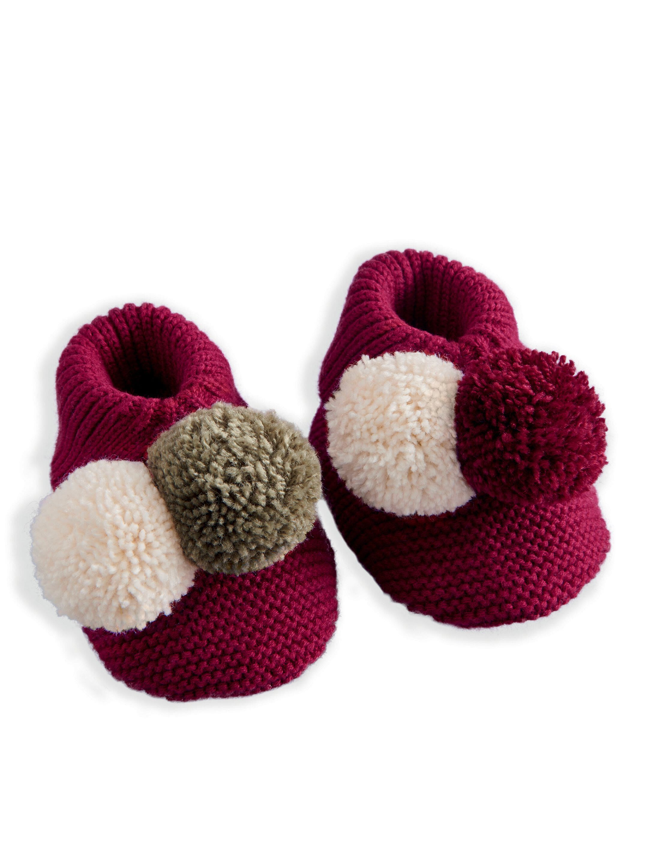 Knitted Pom Pom Booties image number 2
