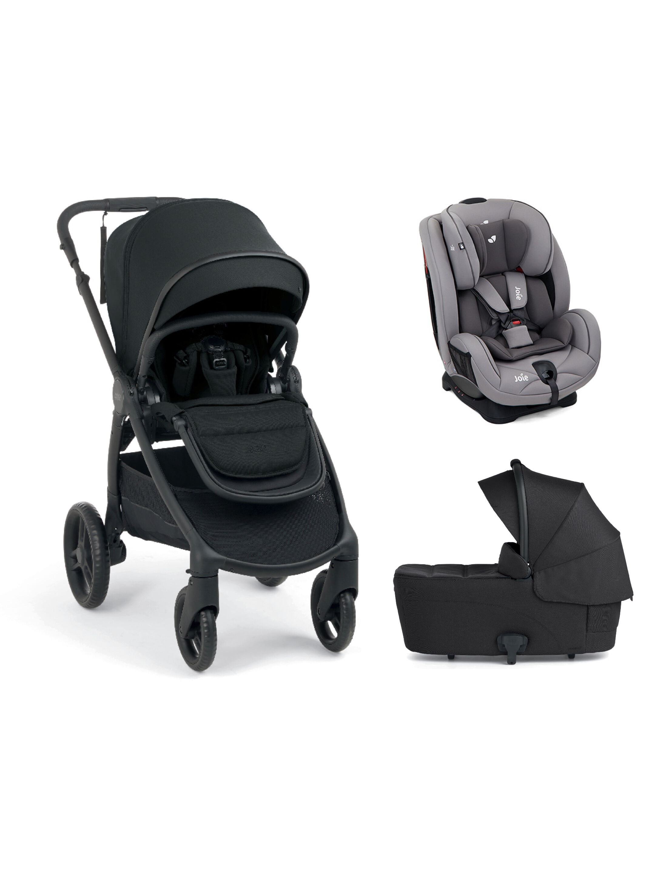 Ocarro 2 Pushchair and Carrycot Bundle with Joie Stages Car Seat (3 Pieces) - Eclipse