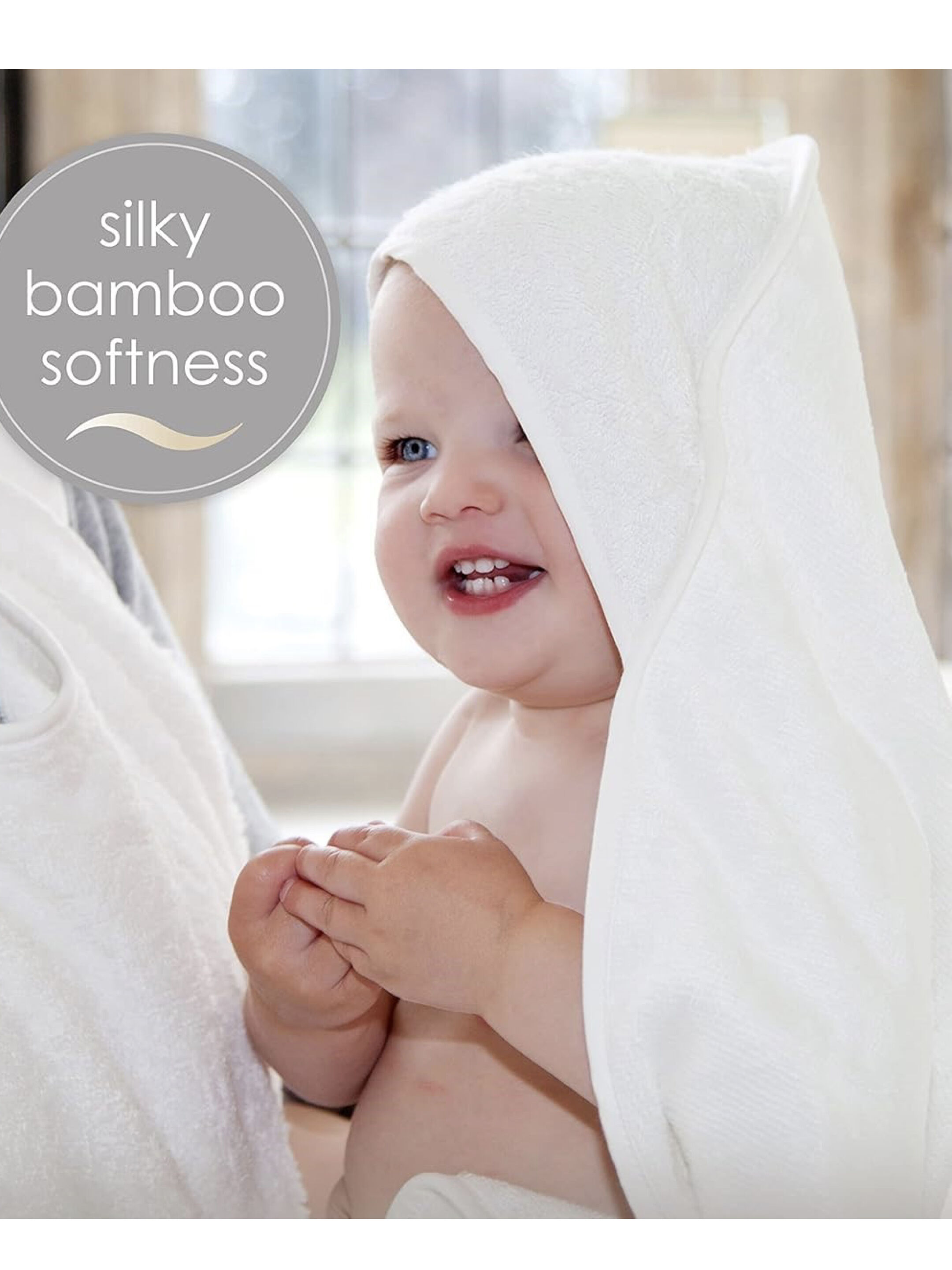 Cuddledry Handsfree Baby Towel Hooded - White image number 4