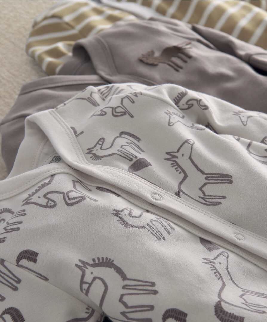 3Pk Hobby Horse Sleepsuits image number 3