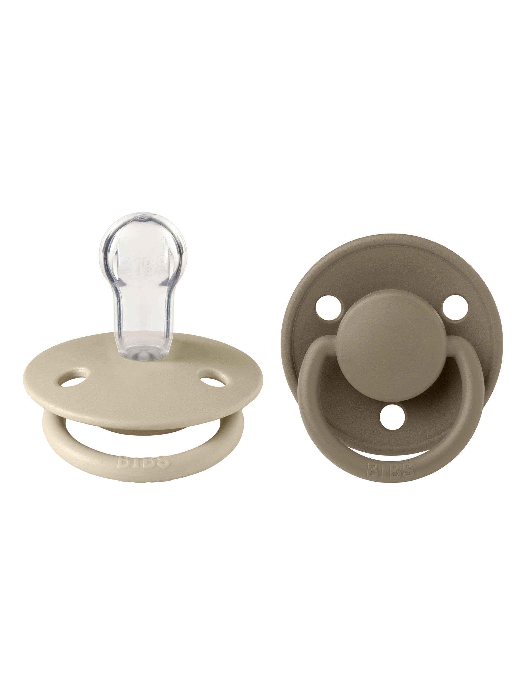 Bibs De Lux Pacifier 2 Pack Silicone Onesize Vanilla/Dark Oak image number 1