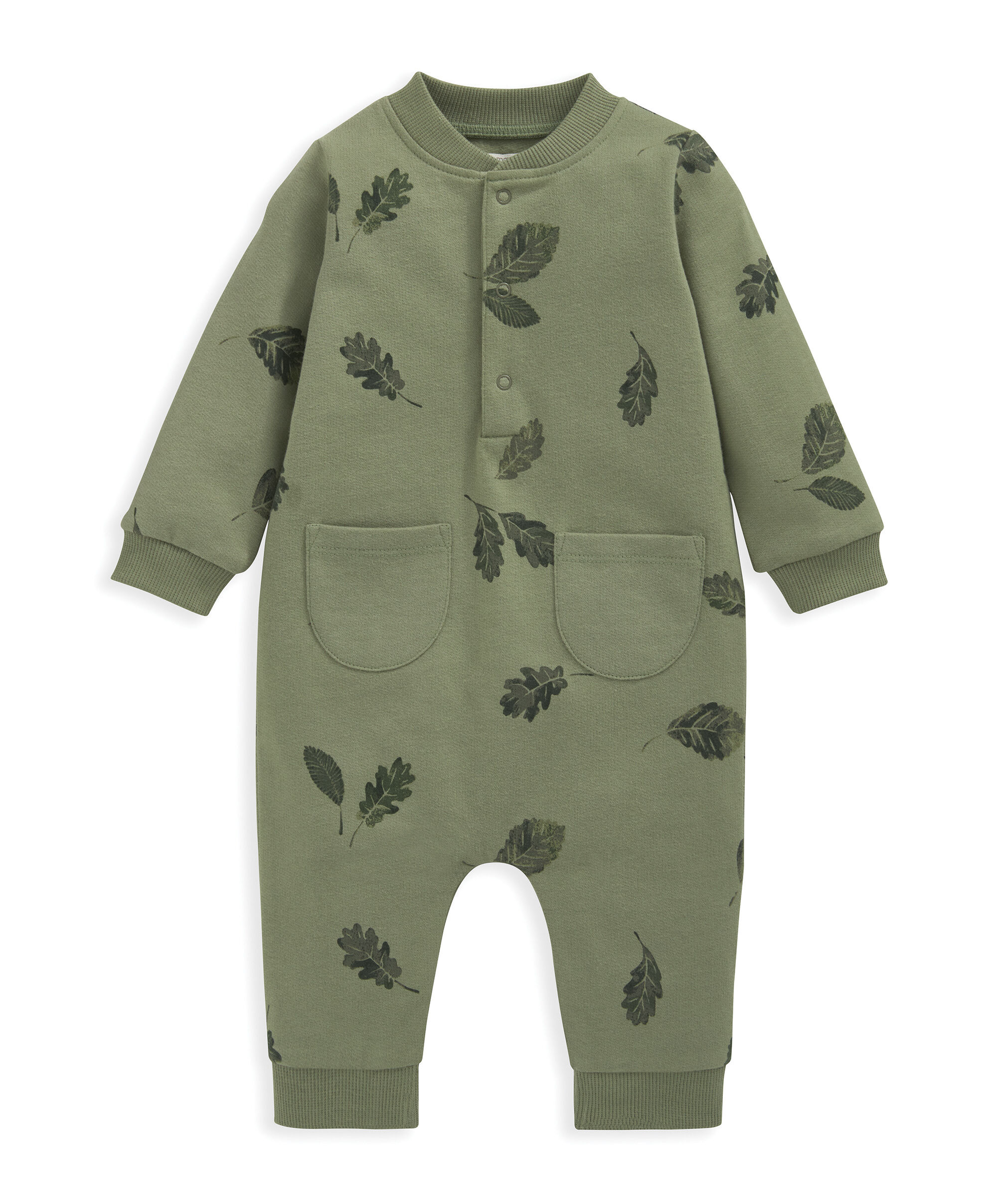 Leaf Sweat Romper - Green image number 2
