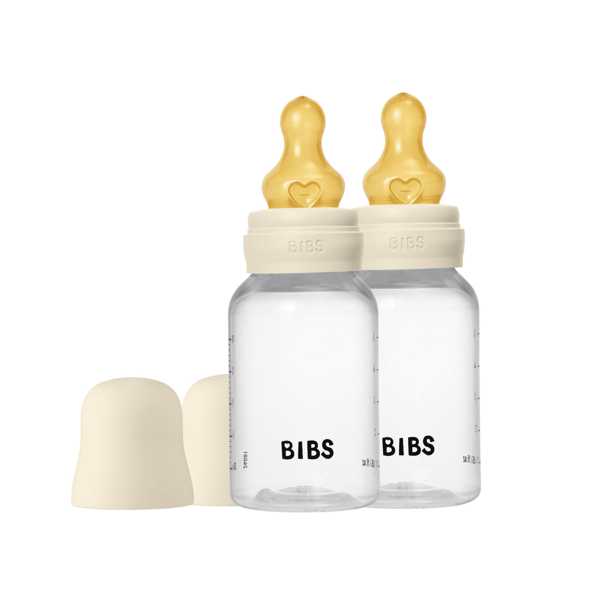 BIBS Baby Bottle Round Nipple Latex 2 Pack 150 Ml Slow Flow Ivory image number 1