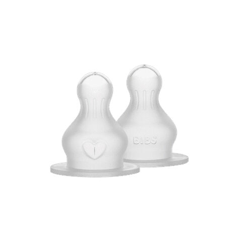 BIBS Baby Bottle Nipple Round Silicone 2 Pack Fast Flow image number 1