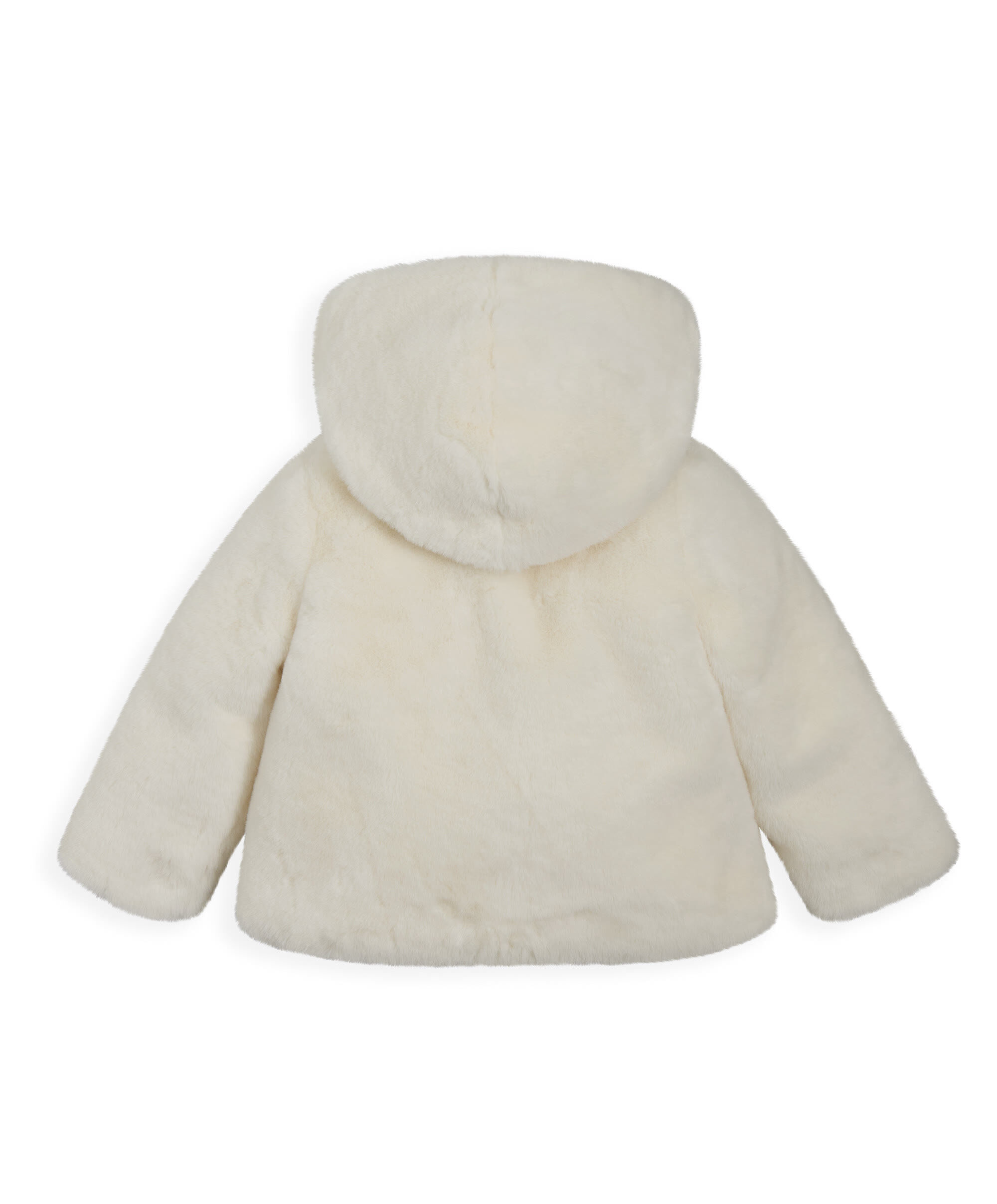 Cream Faux Fur Coat image number 3