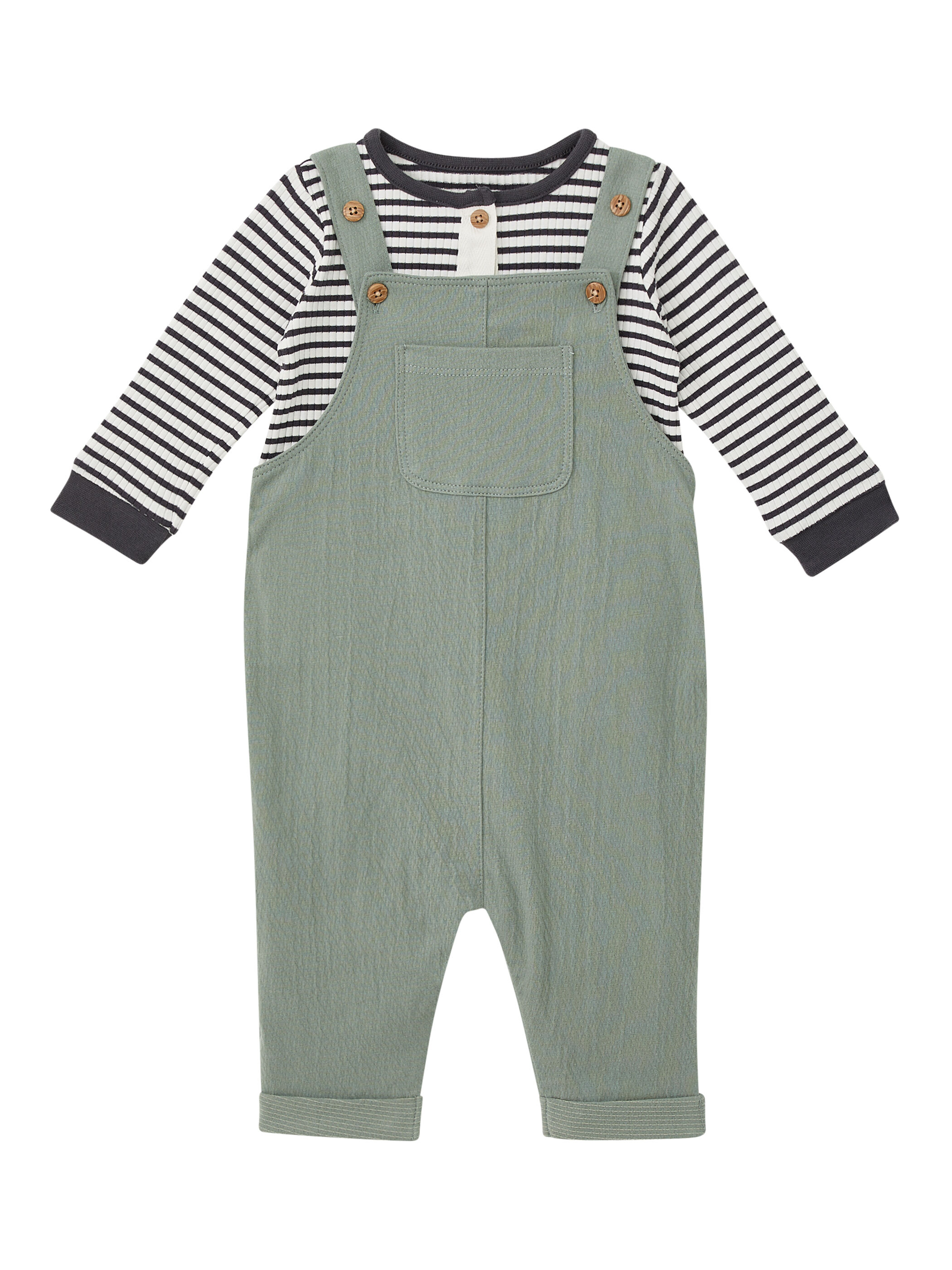 Stripe Ribbed Romper image number 1