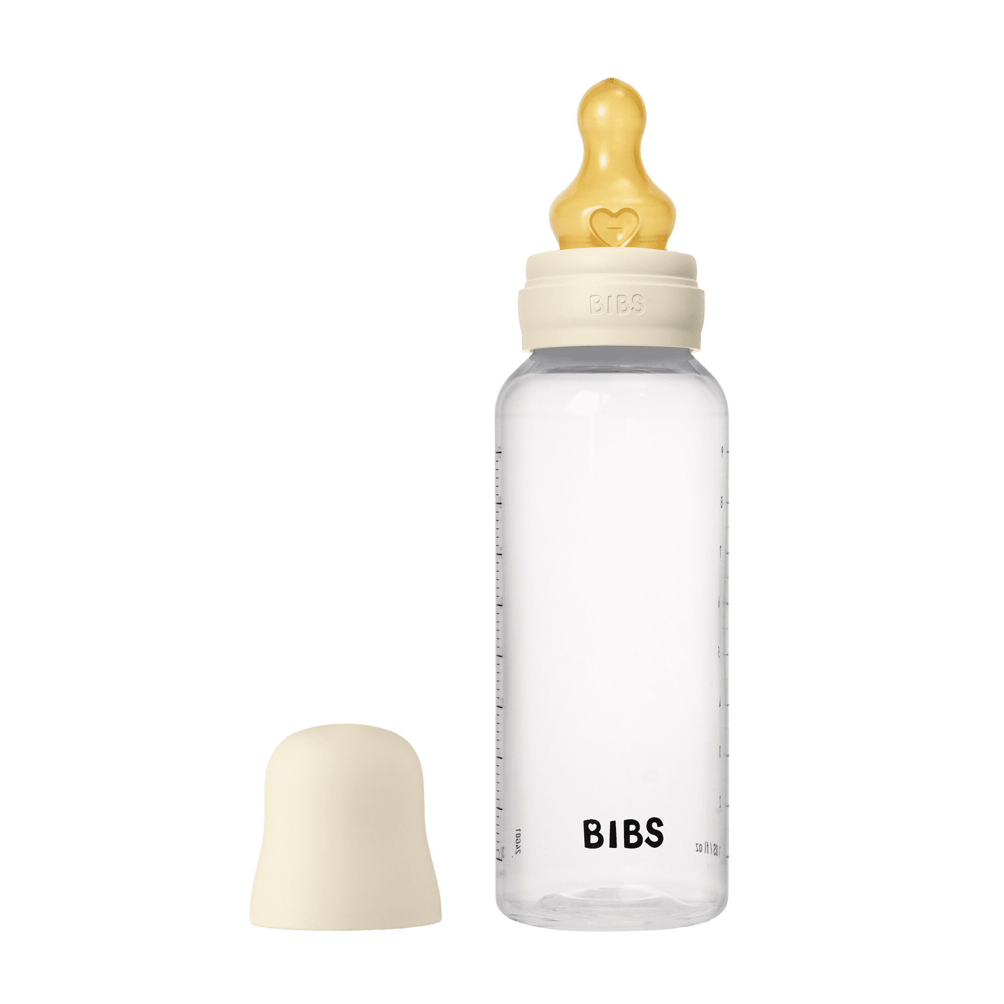 BIBS Baby Bottle Round Nipple Latex 1 Pack 270 Ml Medium Flow Ivory image number 2