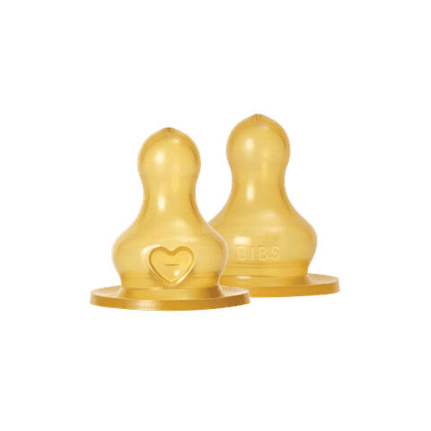 BIBS Baby Bottle Nipple Round Latex 2 Pack Medium Flow image number 1