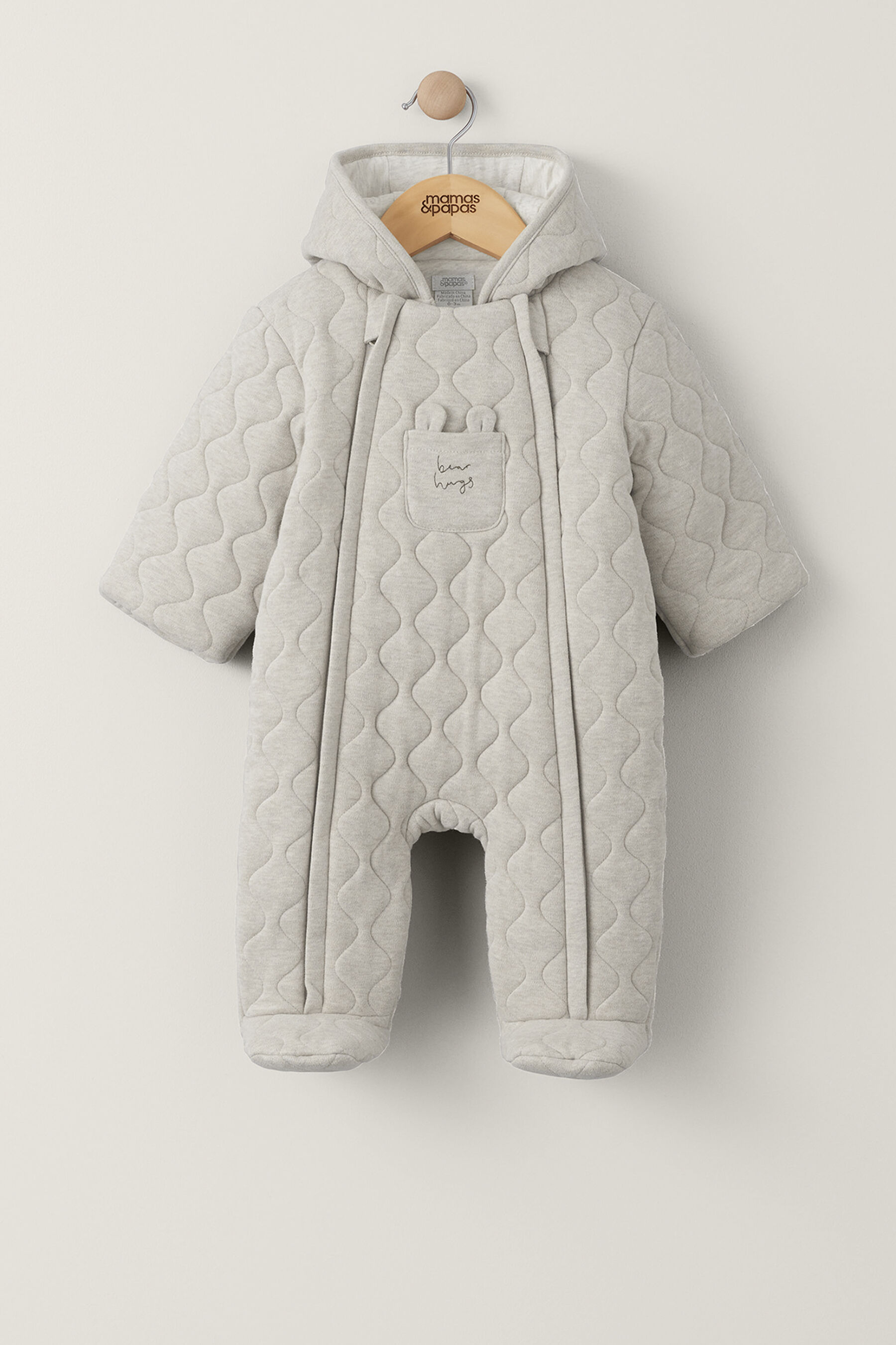 Quilted Bear Jersey Pramsuit image number 2