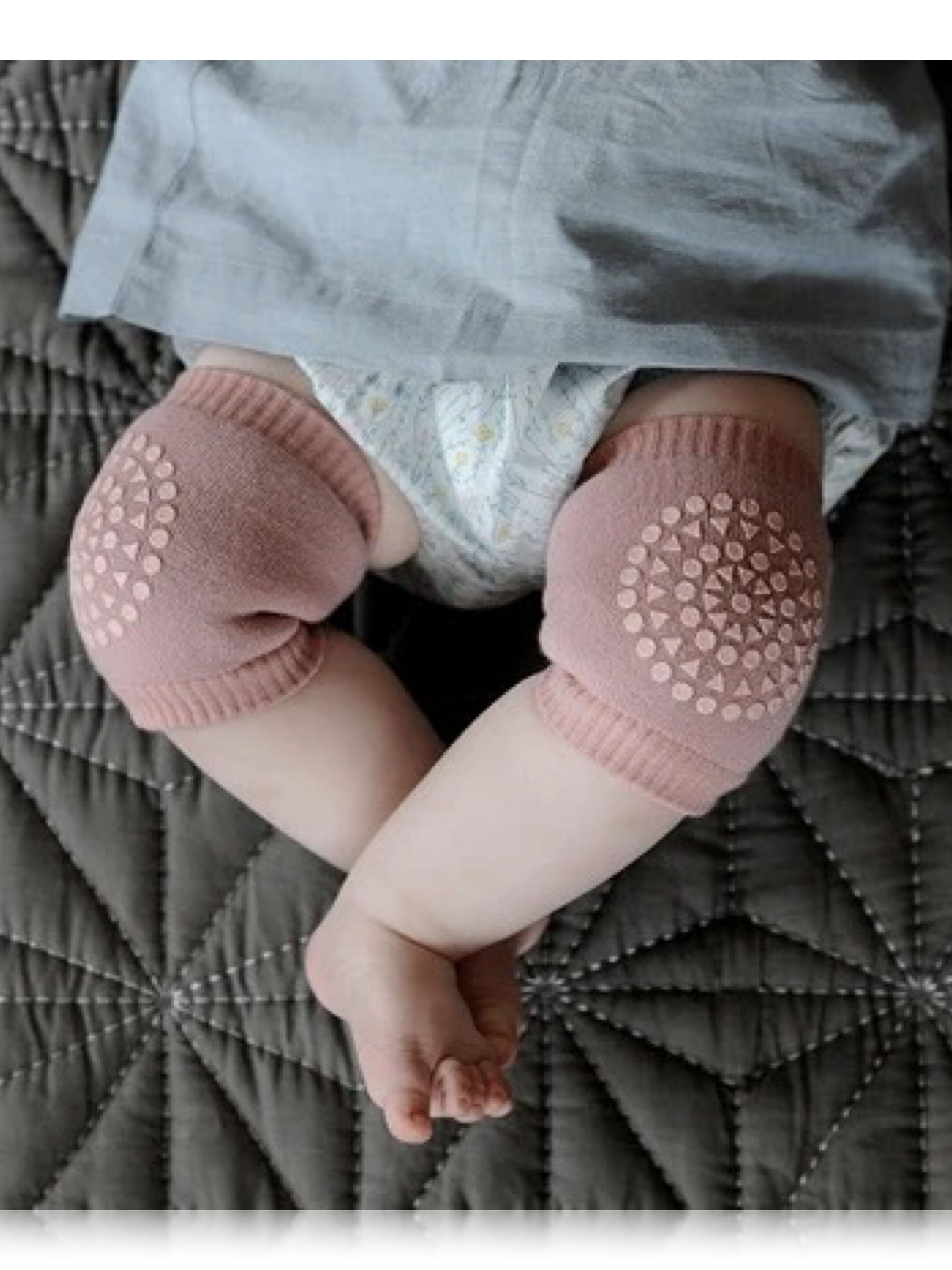 GoBabyGo Anti Slip Crawling Knee Pads - Dusty Rose image number 1