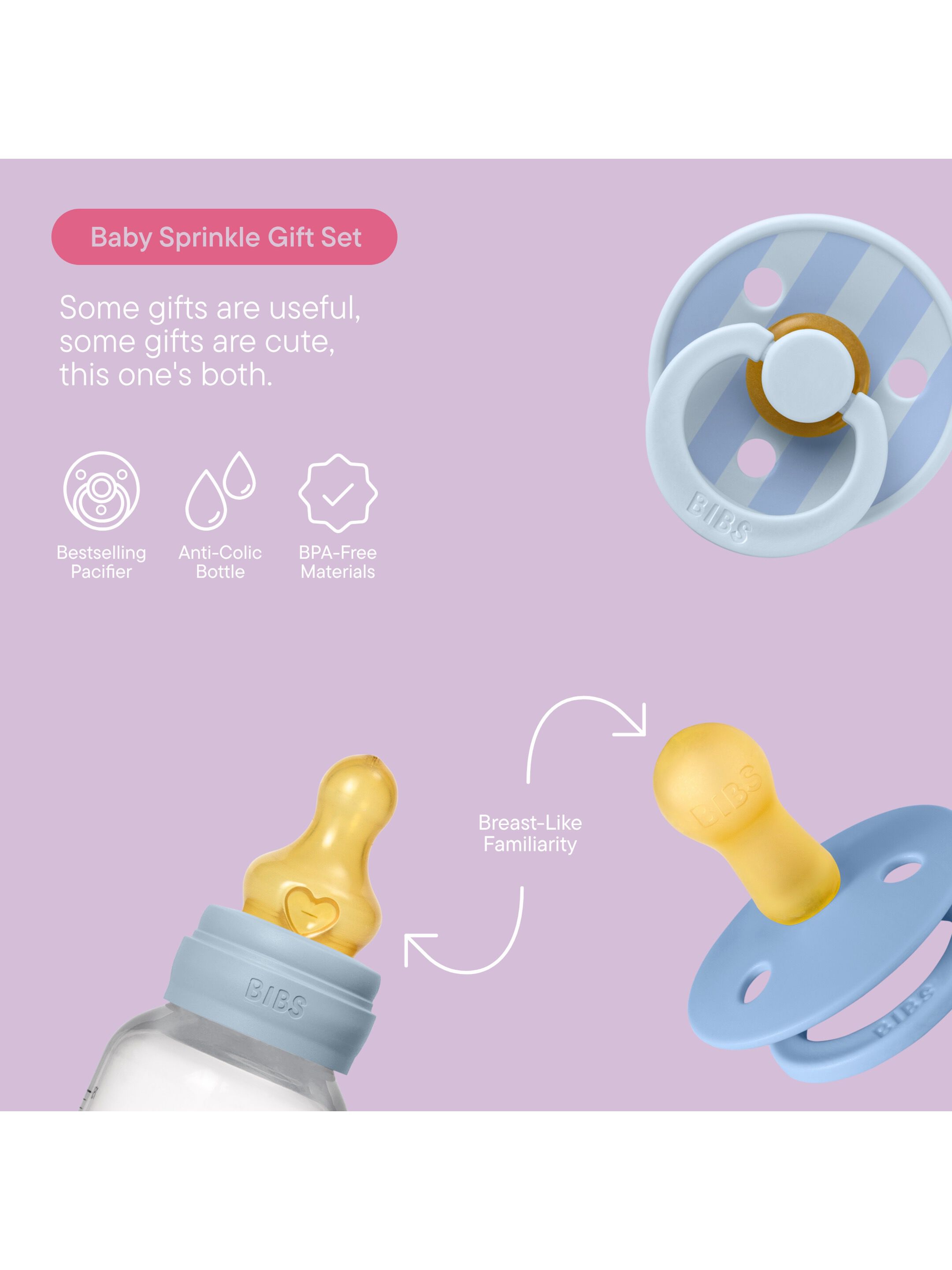 BIBS Gift Set Baby Sprinkle Baby Blue image number 3