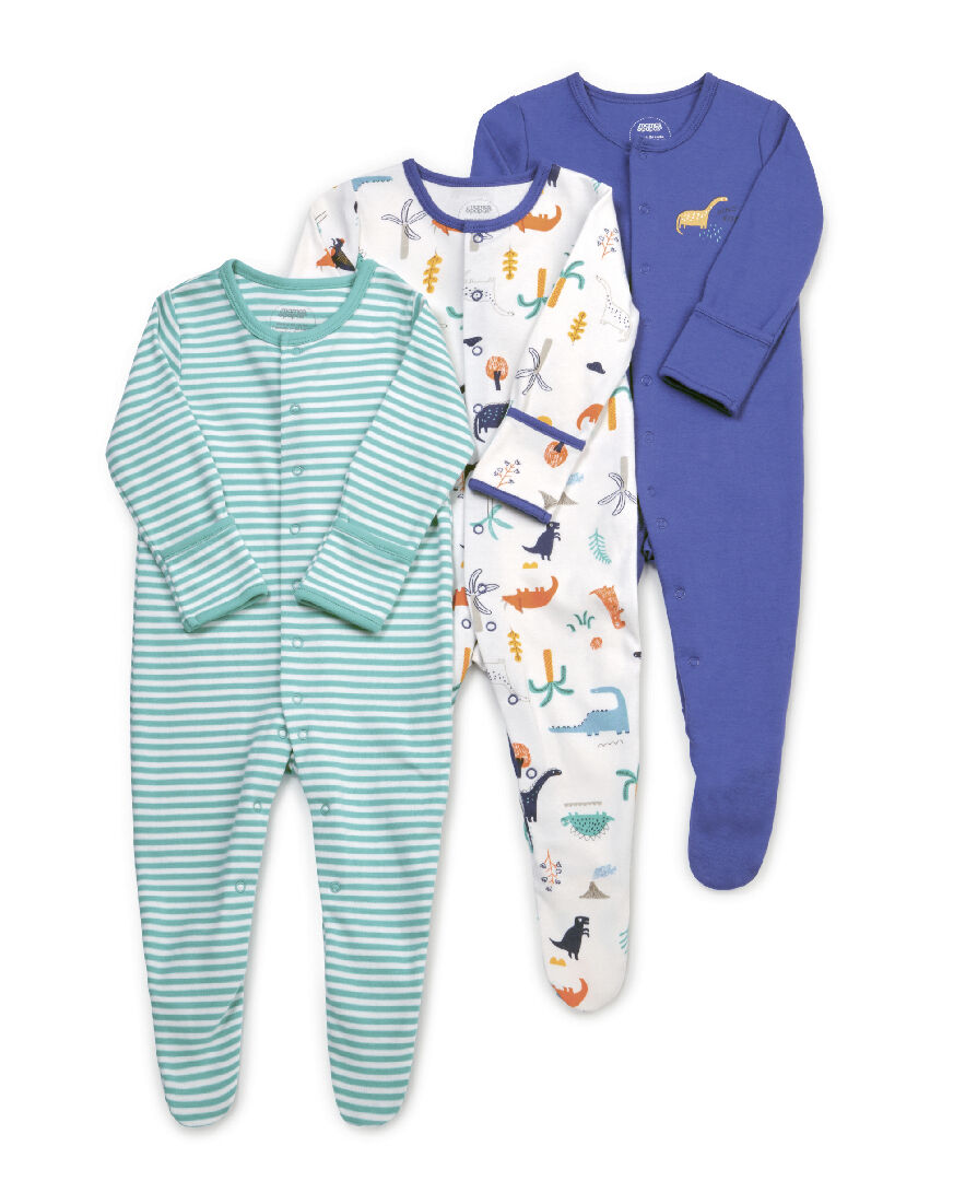 Dino Sleepsuits 3 Pack image number 1