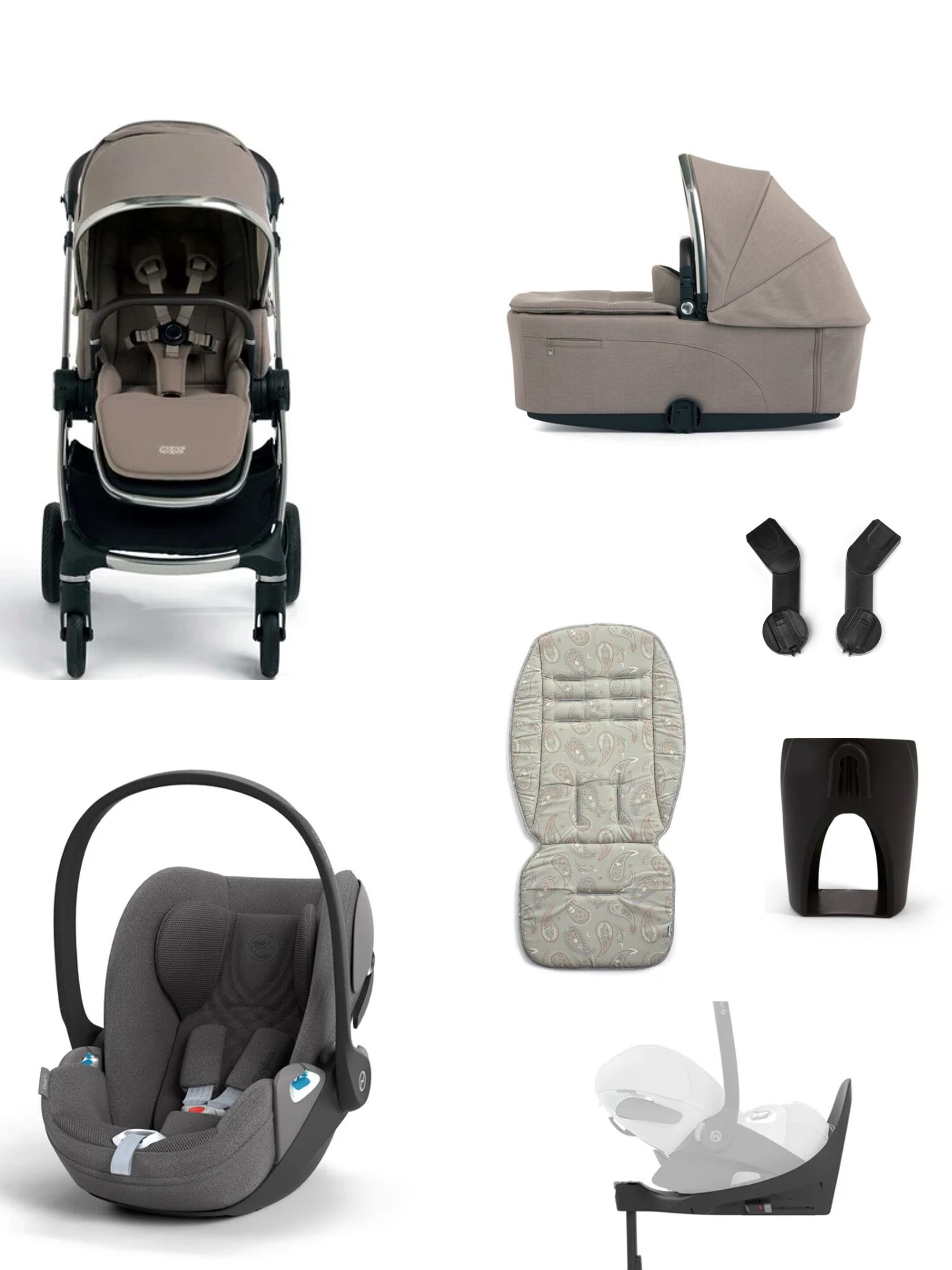 Vardo Heritage Pushchair 7 Piece Bundlewith Cybex Car Seat image number 1