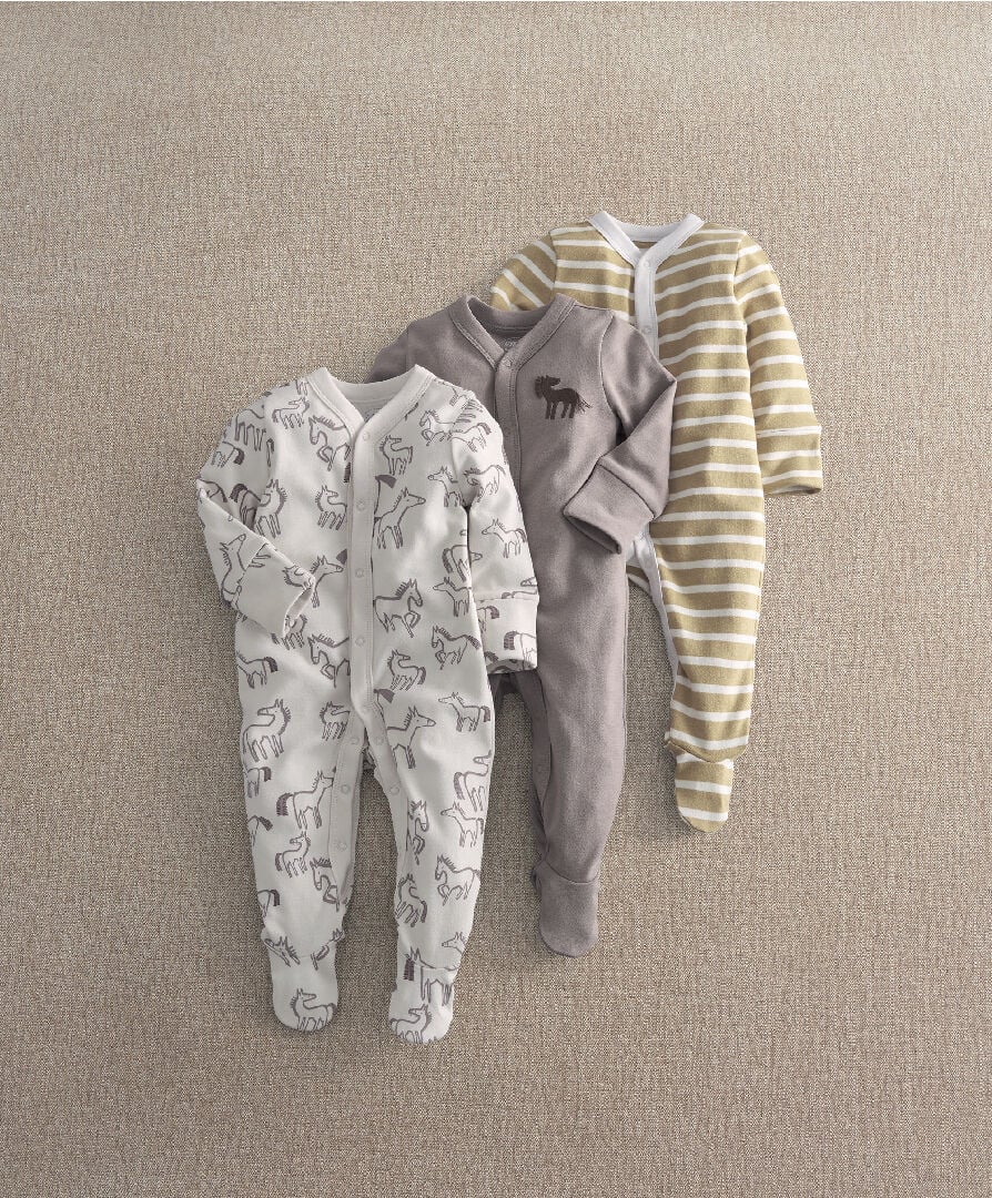 3Pk Hobby Horse Sleepsuits