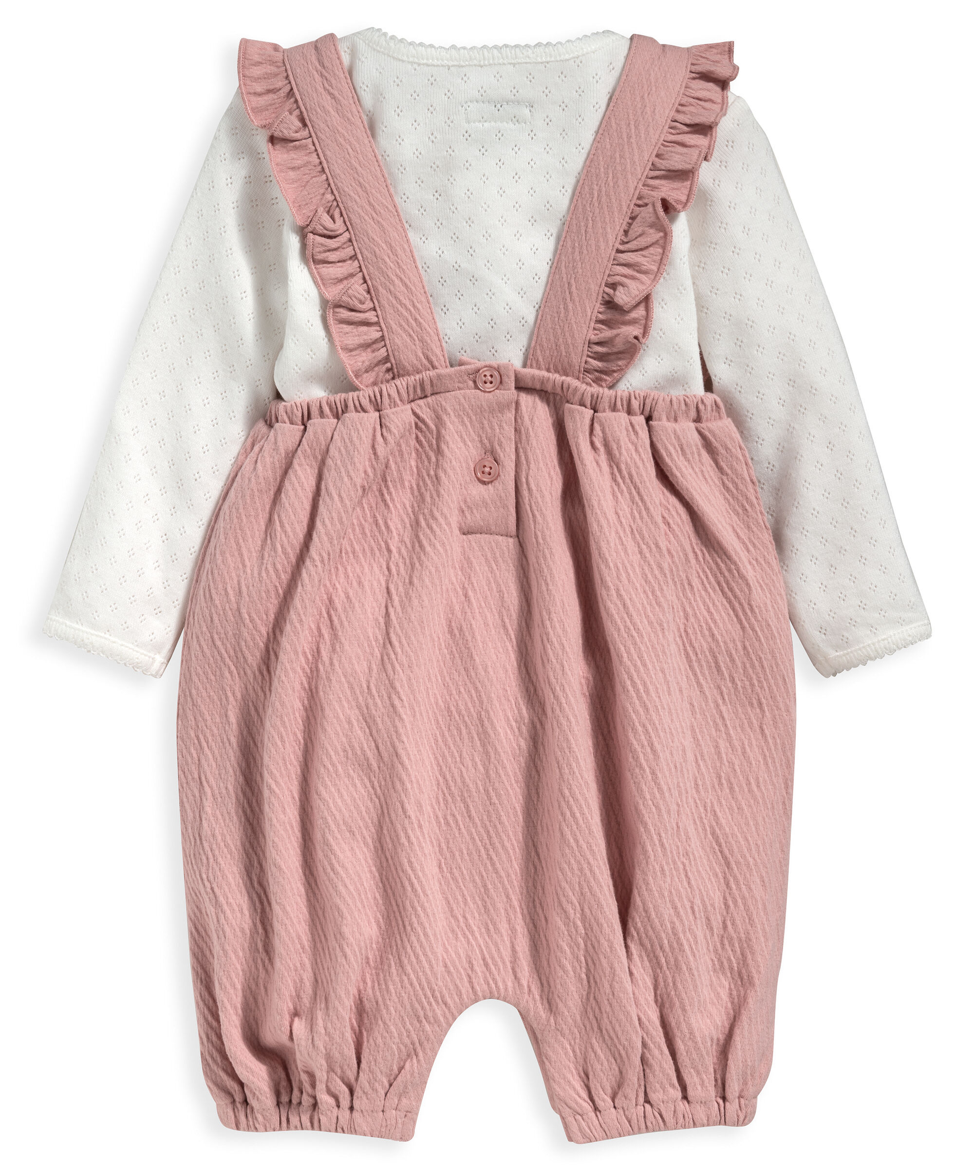 Pink Bodysuit & Dungarees - Set Of 2 image number 2